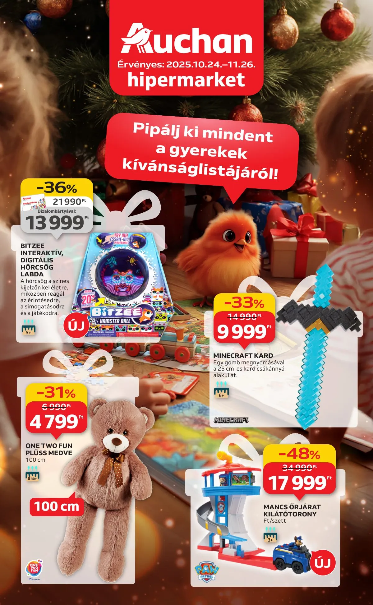 Auchan akciós újság Hipermarket karácsonyi játék 10.23–11.26