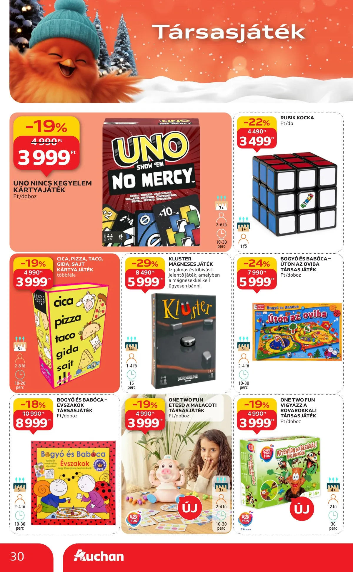 Auchan akciós újság Hipermarket karácsonyi játék 10.23–11.26 – 30. oldal