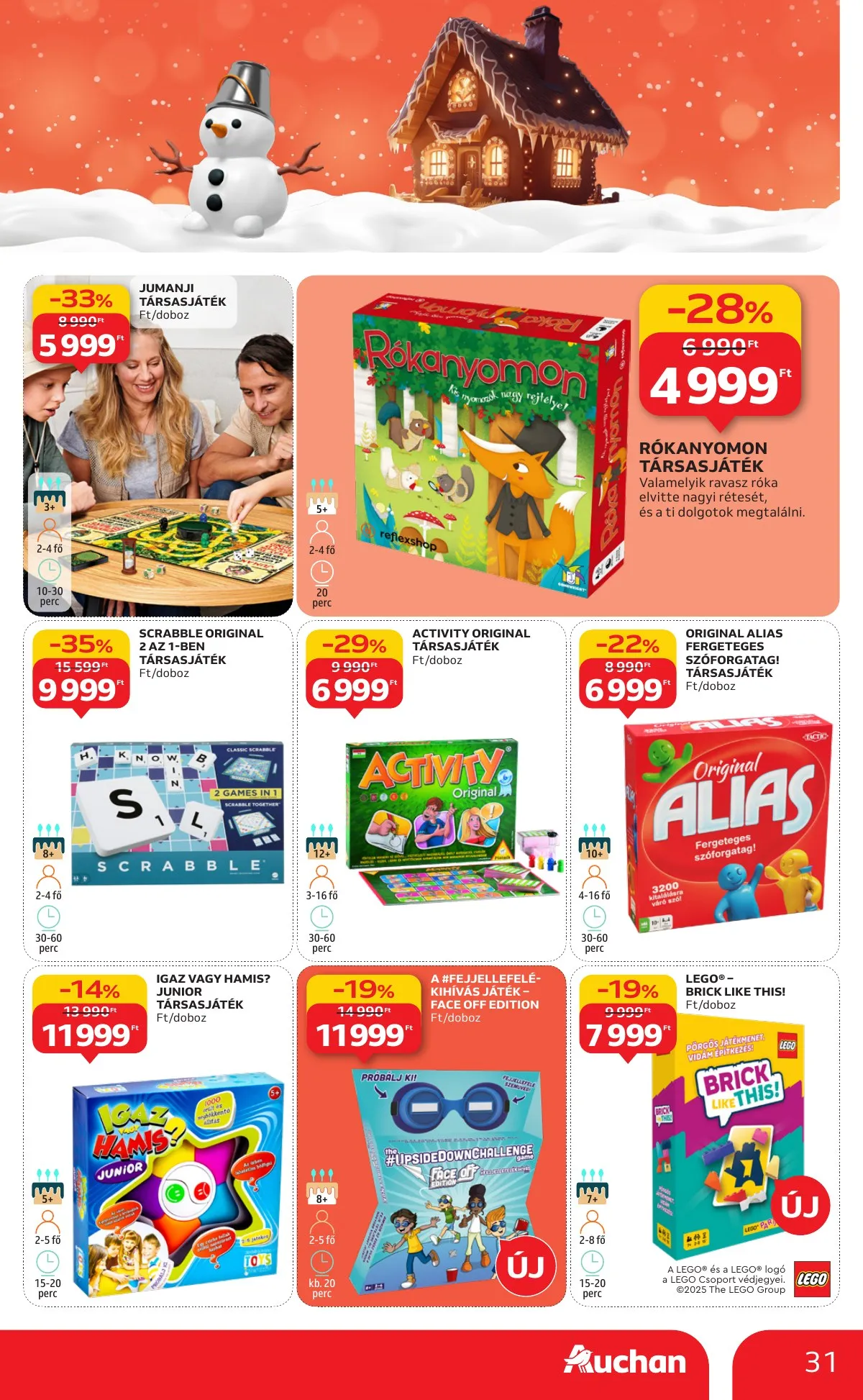 Auchan akciós újság Hipermarket karácsonyi játék 10.23–11.26 – 31. oldal