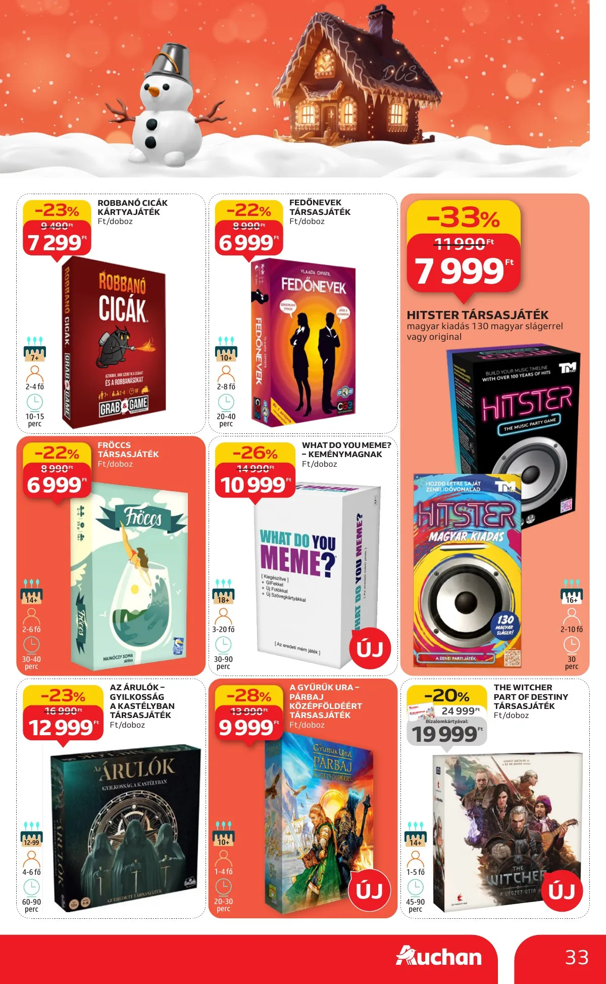Auchan akciós újság Hipermarket karácsonyi játék 10.23–11.26 – 33. oldal