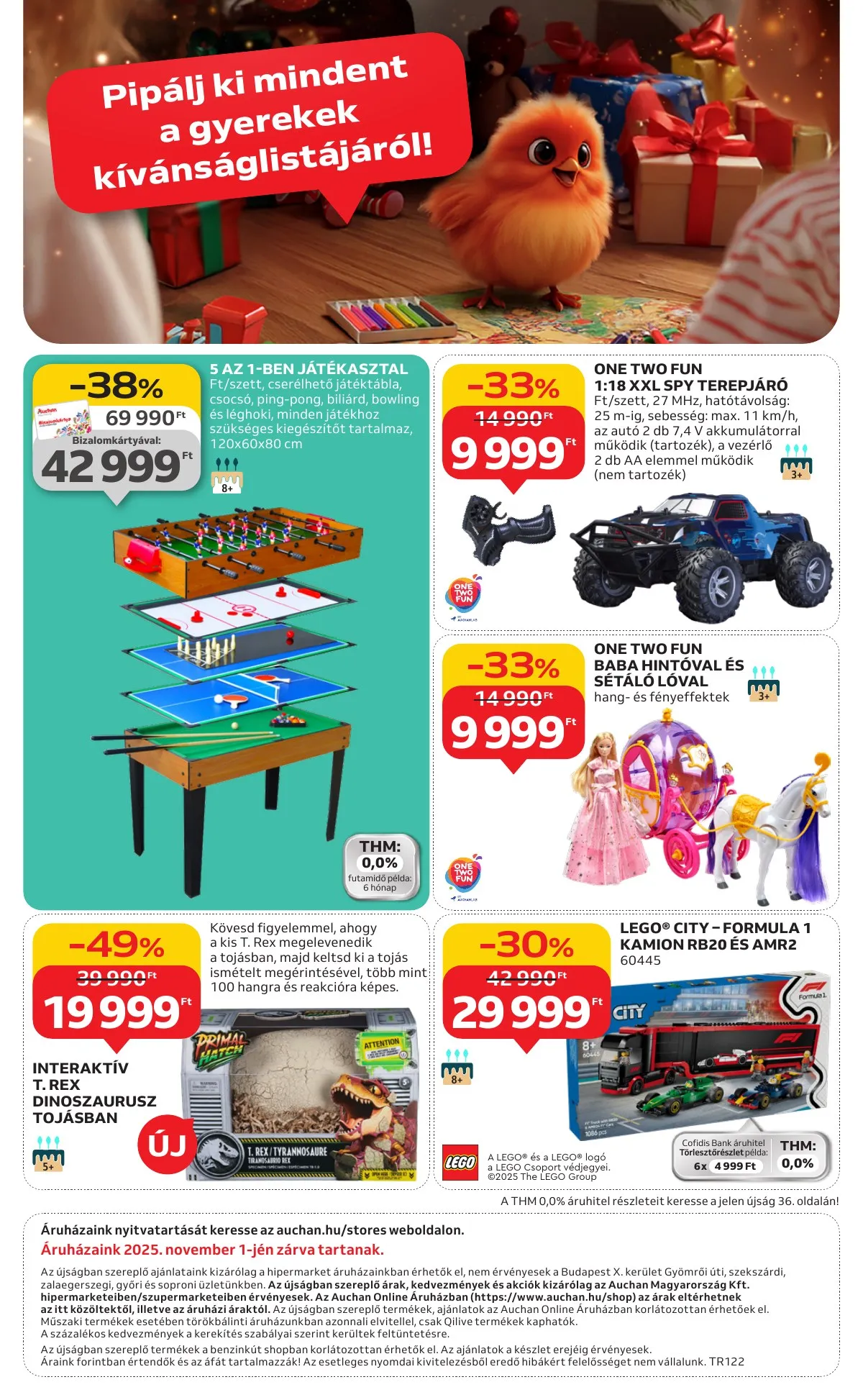 Auchan akciós újság Hipermarket karácsonyi játék 10.23–11.26 – 42. oldal