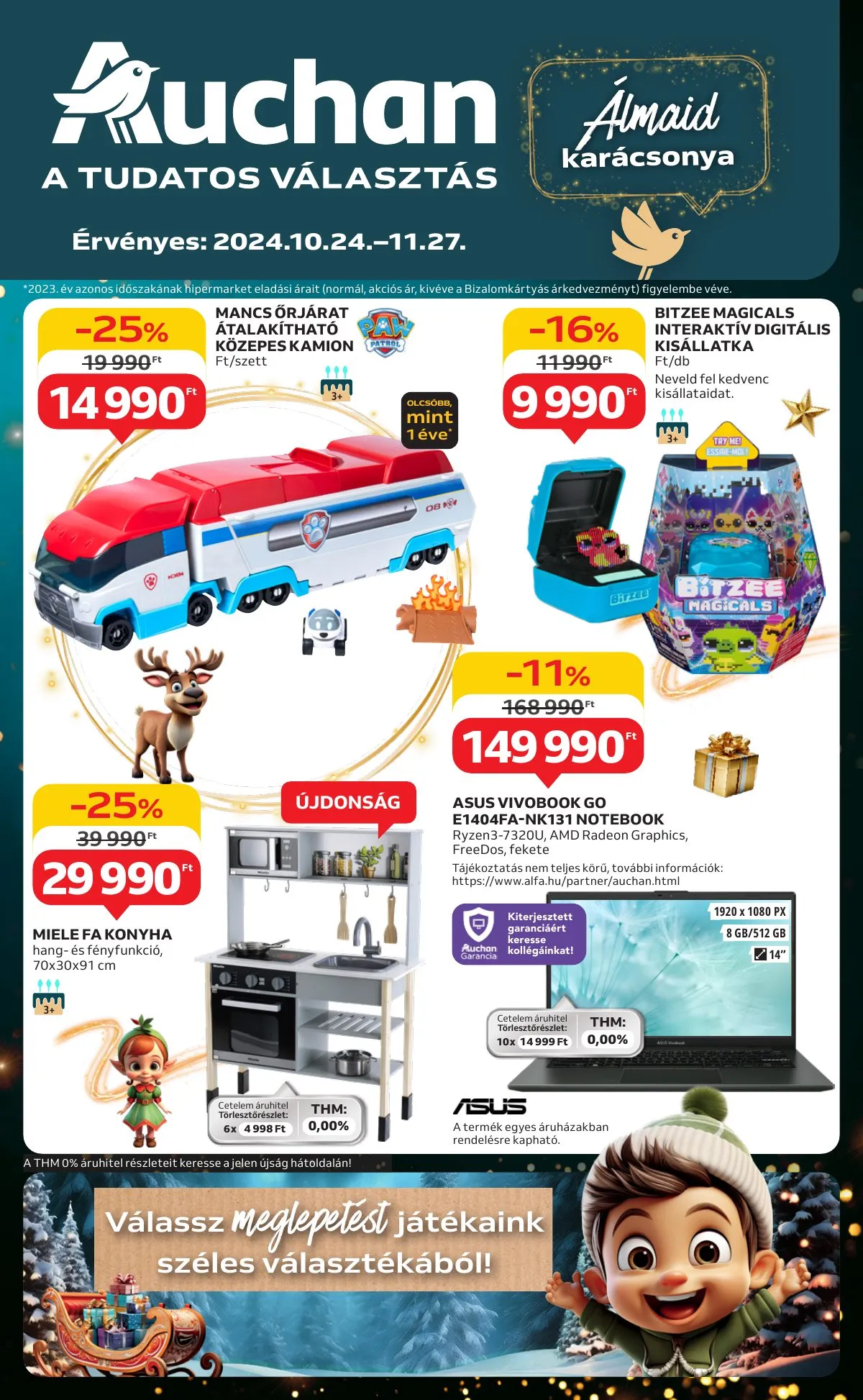 Auchan akciós újság Hipermarket karácsonyi 10.24–11.27