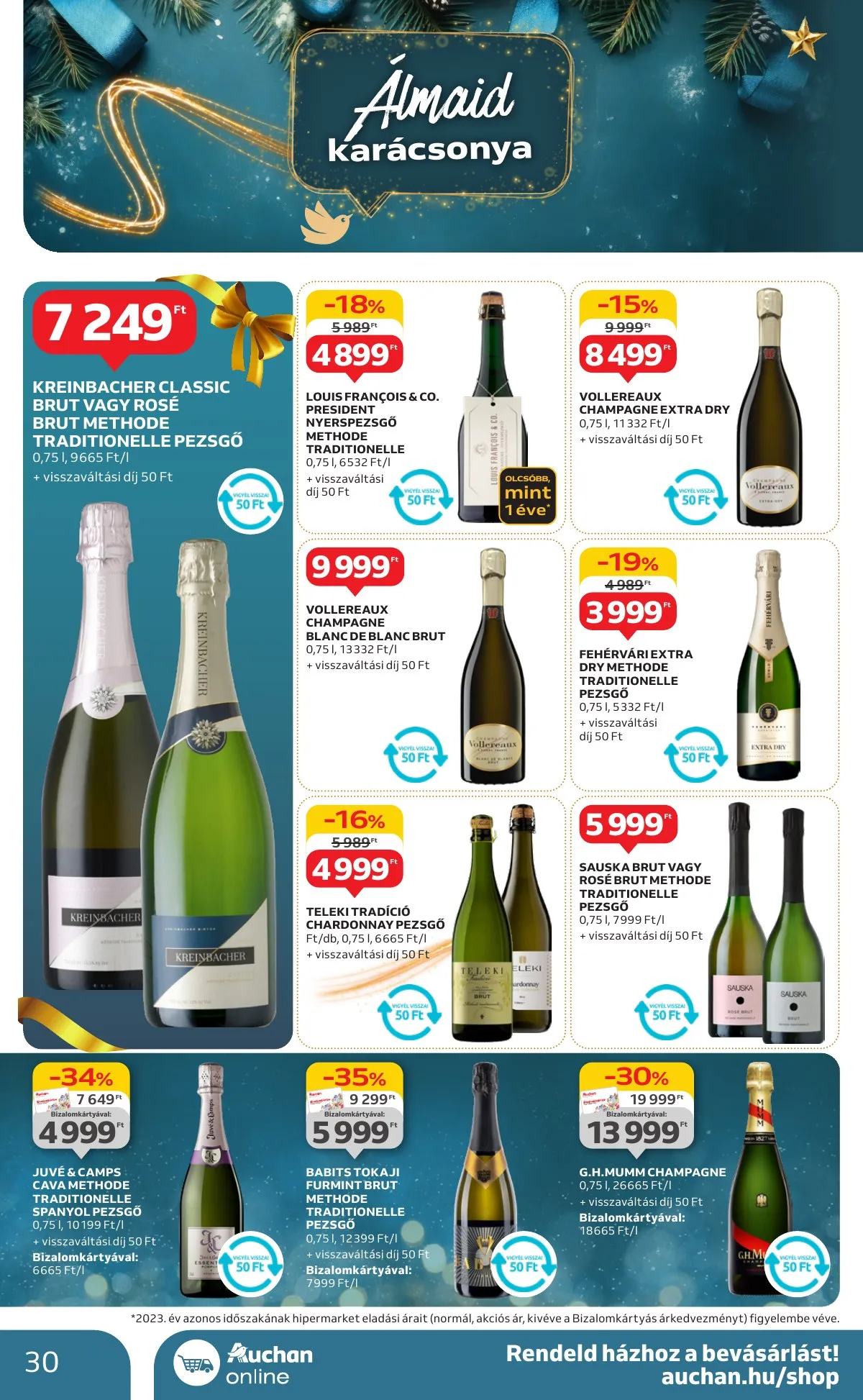 Auchan akciós újság Hipermarket karácsonyi 11.21–11.27 – 30. oldal
