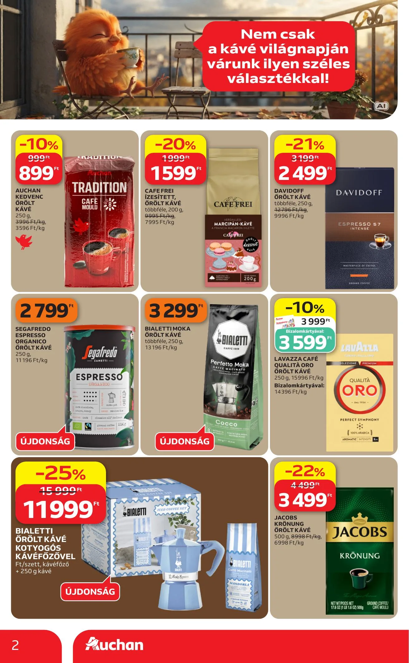 Auchan akciós újság Hipermarket kávé ajánlataink 09.24–10.07 – 2. oldal