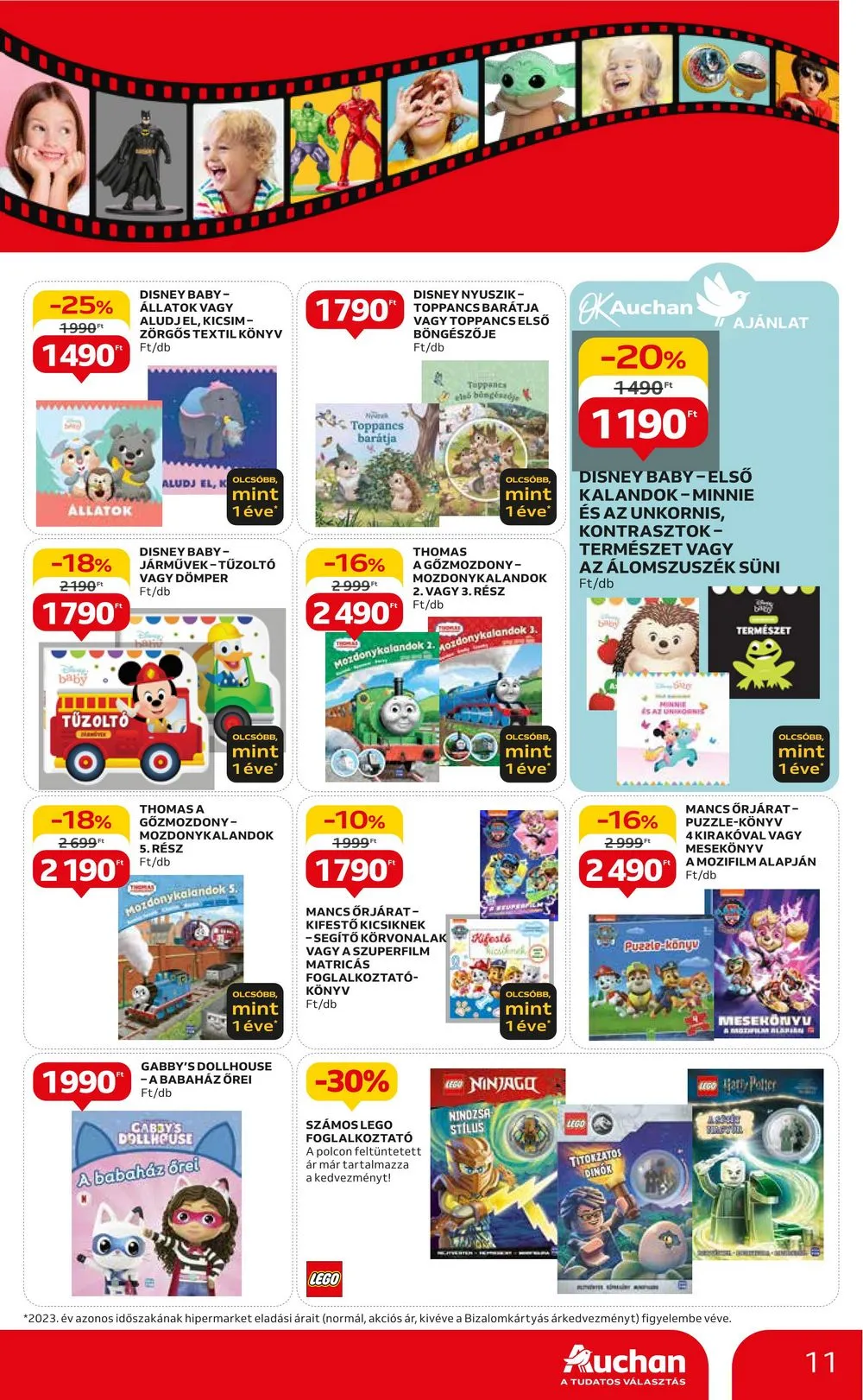 Auchan akciós újság Hipermarket kedvenc karakterek 03.27–04.10 – 11. oldal