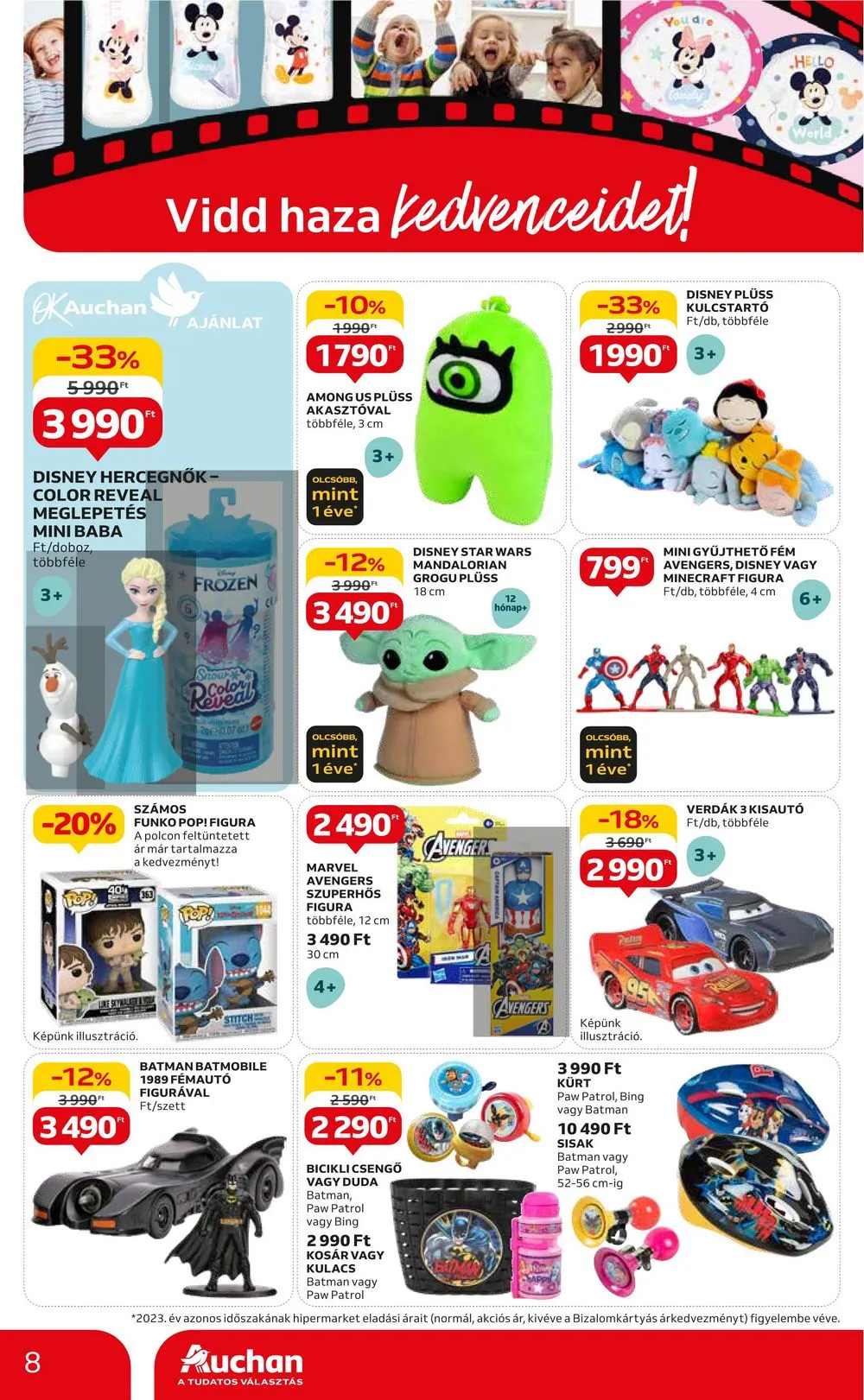 Auchan akciós újság Hipermarket kedvenc karakterek 03.27–04.10 – 8. oldal
