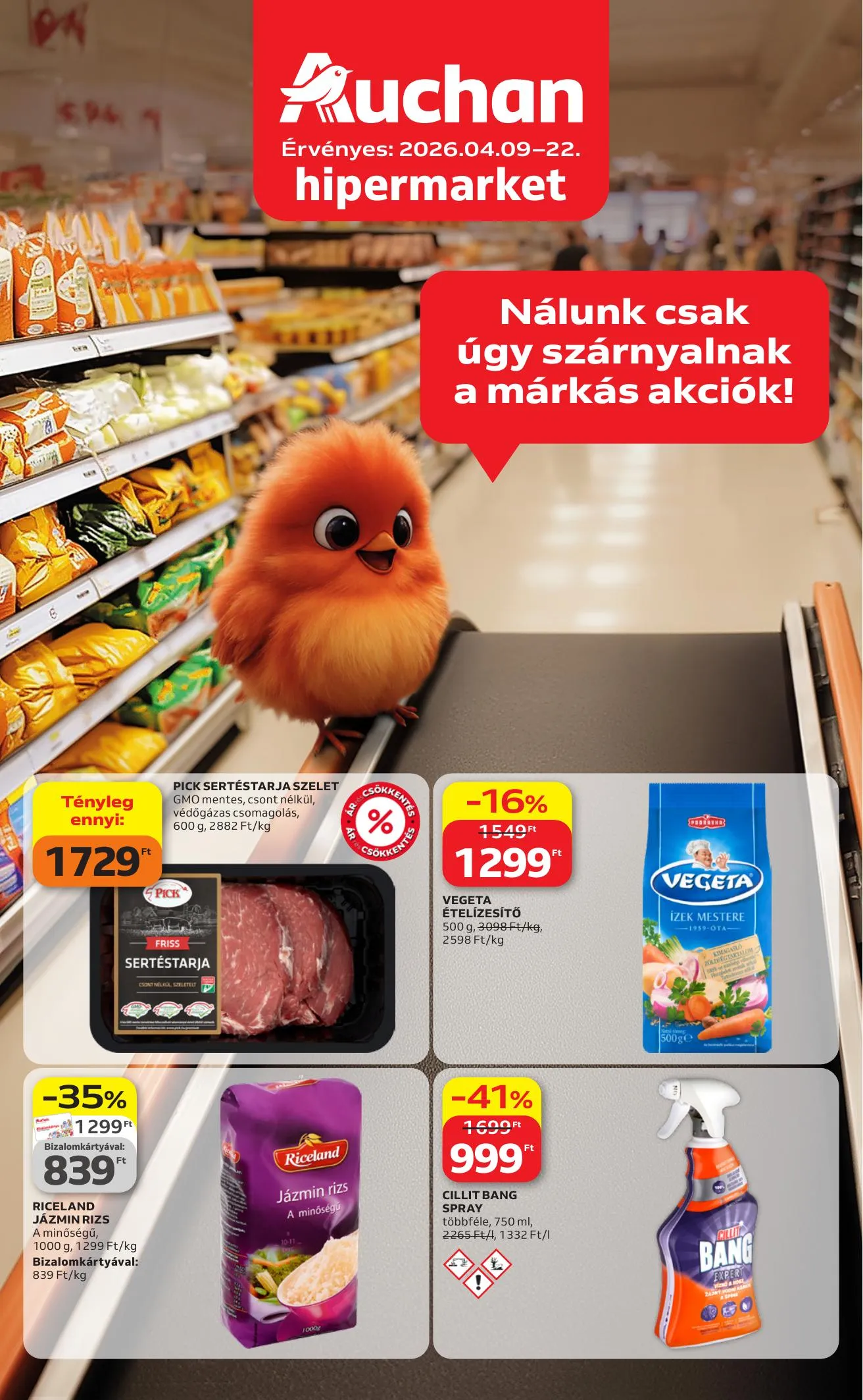 Auchan akciós újság Hipermarket Kedvenc markaink 04.09–04.22