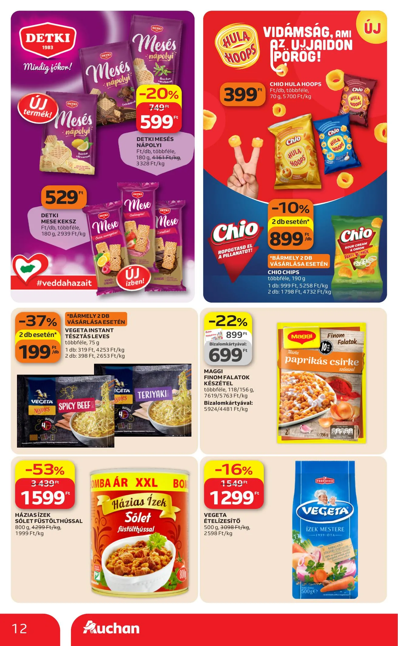 Auchan akciós újság Hipermarket Kedvenc markaink 04.09–04.22 – 12. oldal