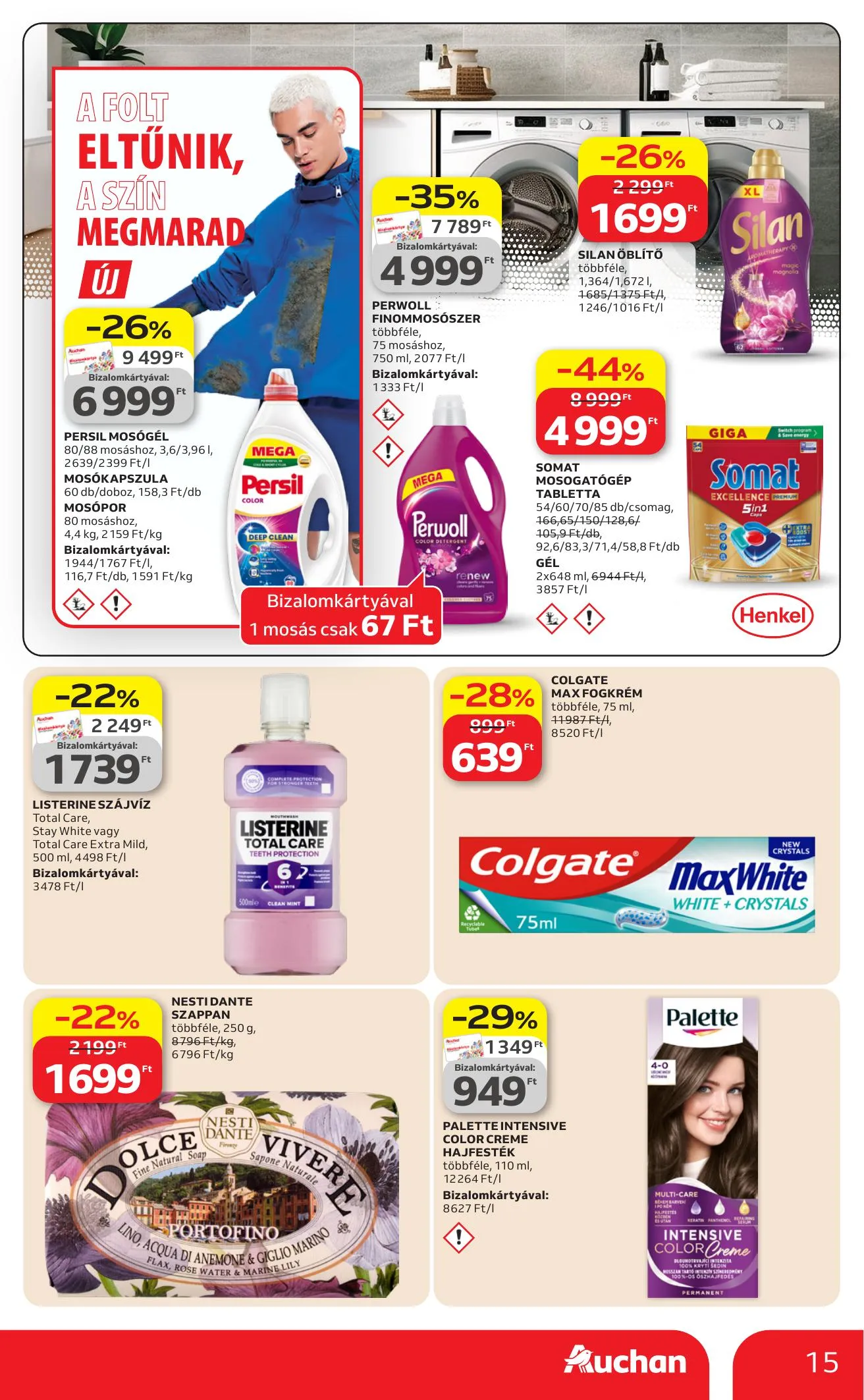 Auchan akciós újság Hipermarket Kedvenc markaink 04.09–04.22 – 15. oldal