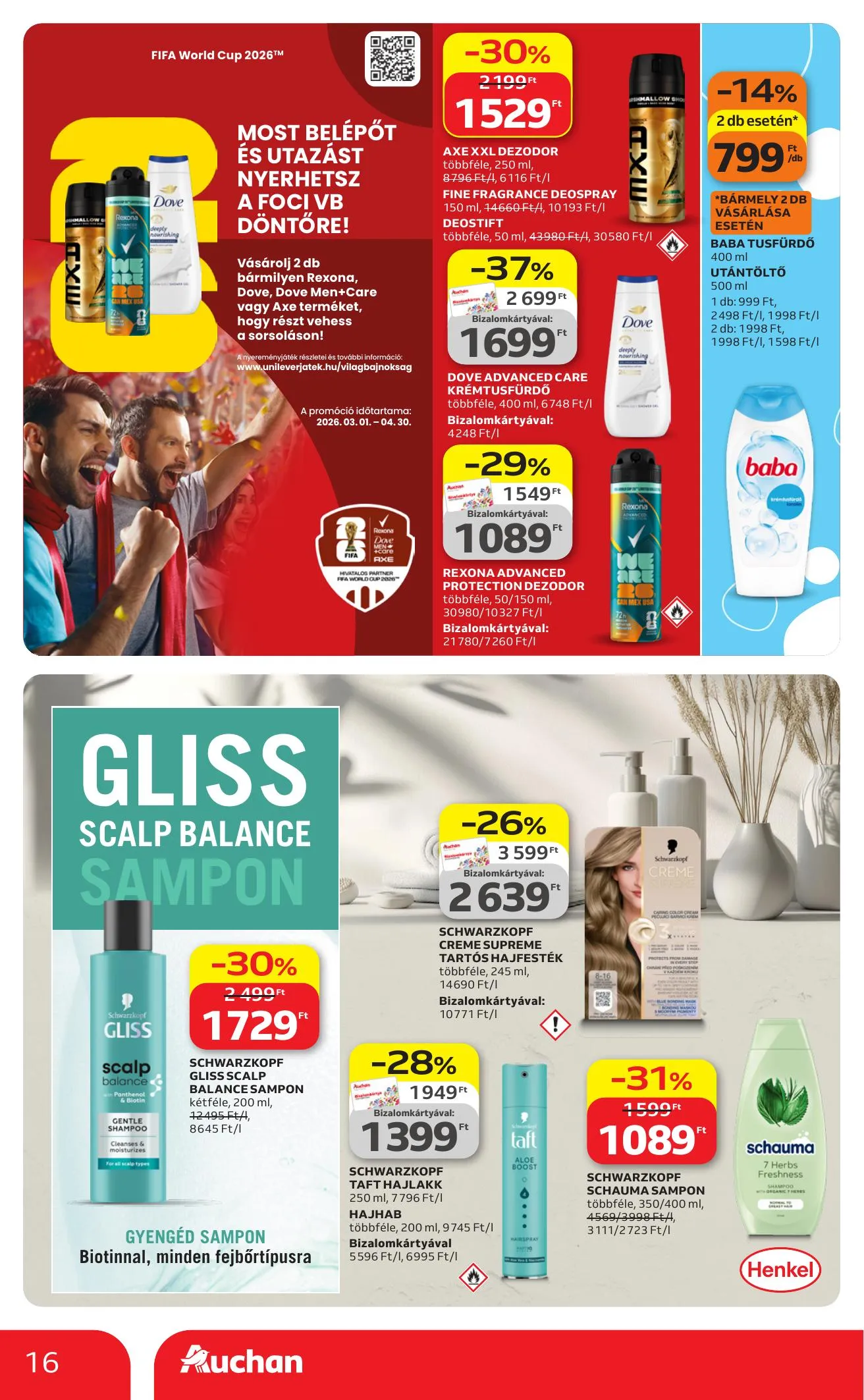 Auchan akciós újság Hipermarket Kedvenc markaink 04.09–04.22 – 16. oldal