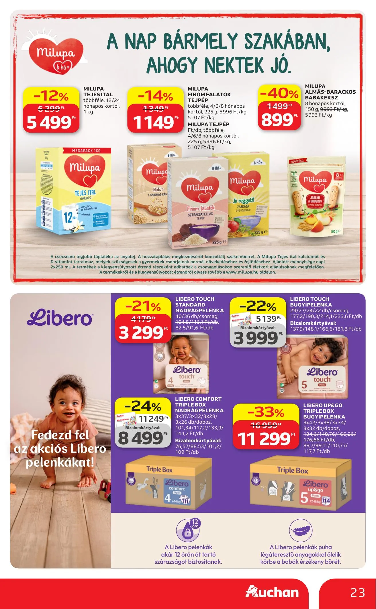 Auchan akciós újság Hipermarket Kedvenc markaink 04.09–04.22 – 23. oldal