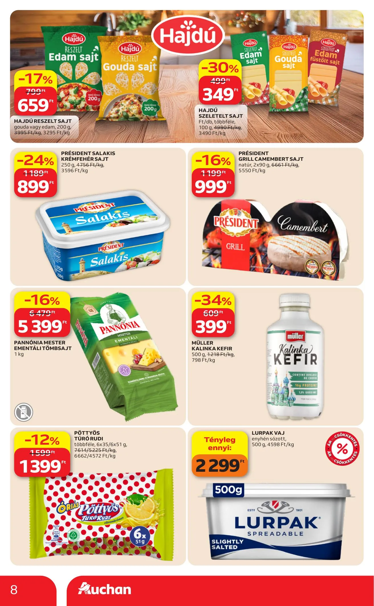 Auchan akciós újság Hipermarket Kedvenc markaink 04.09–04.22 – 8. oldal