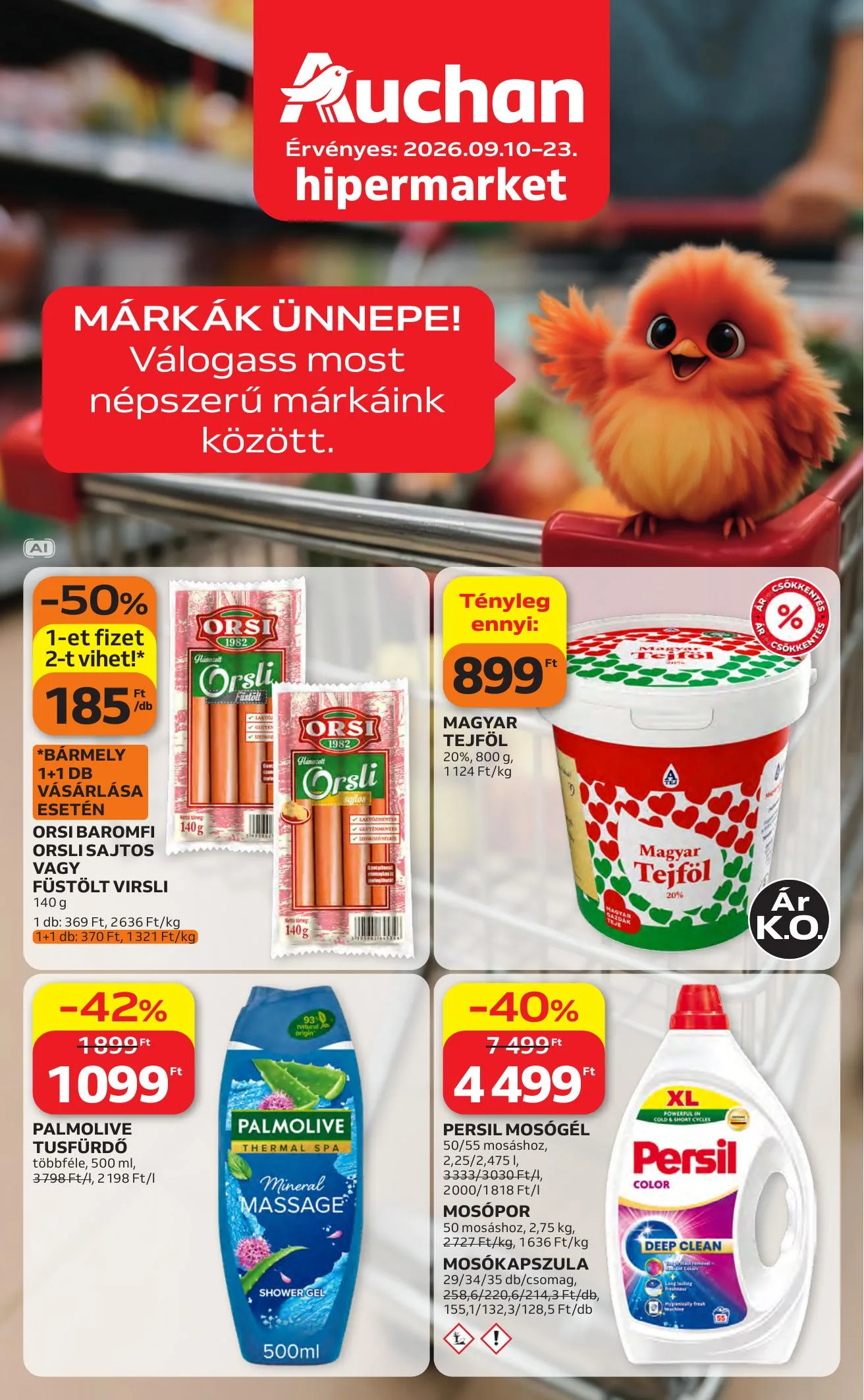 Auchan akciós újság Hipermarket Kedvenc Markaink 09.10–09.23