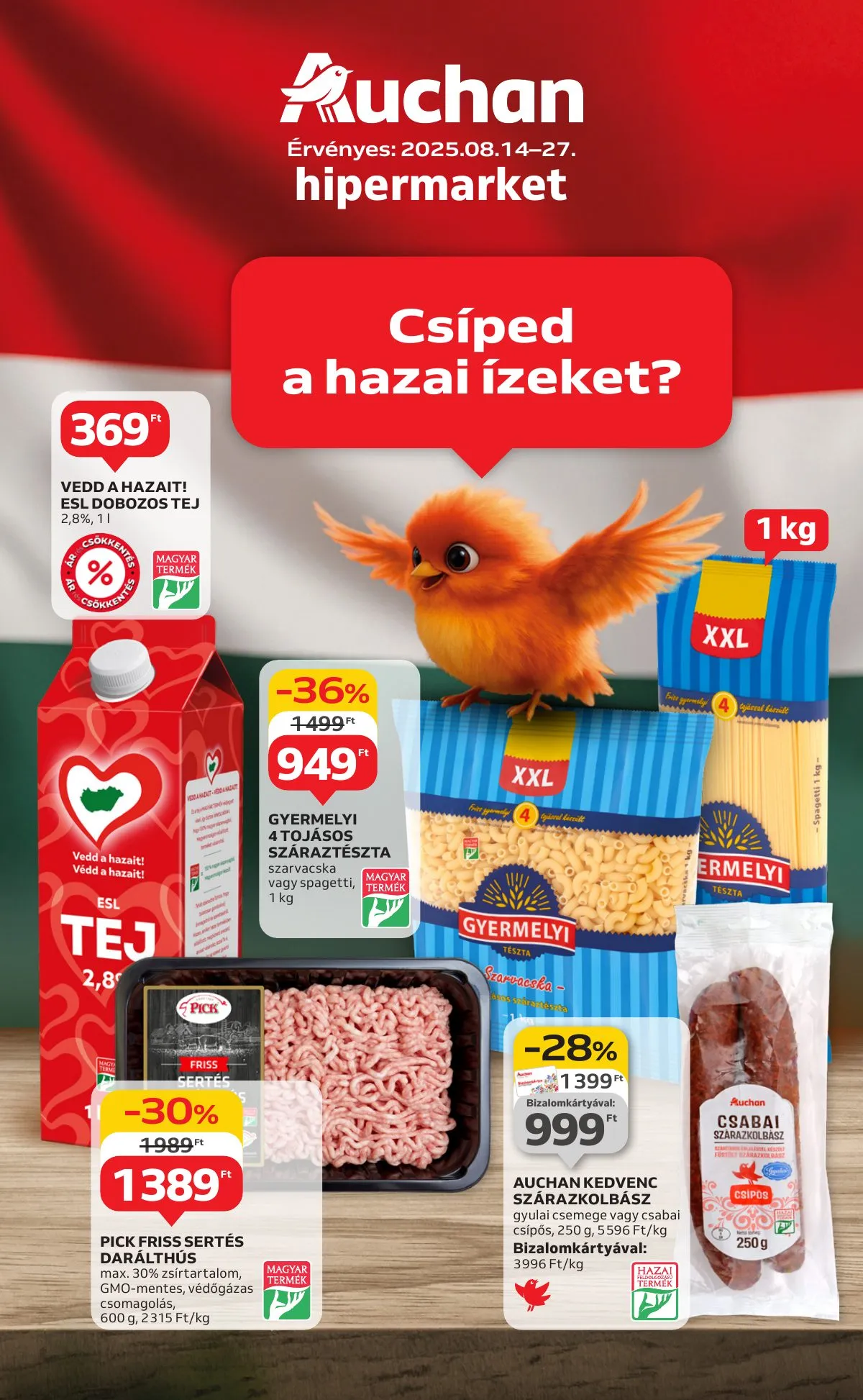 Auchan akciós újság Hipermarket Kethetes 08.14–08.27