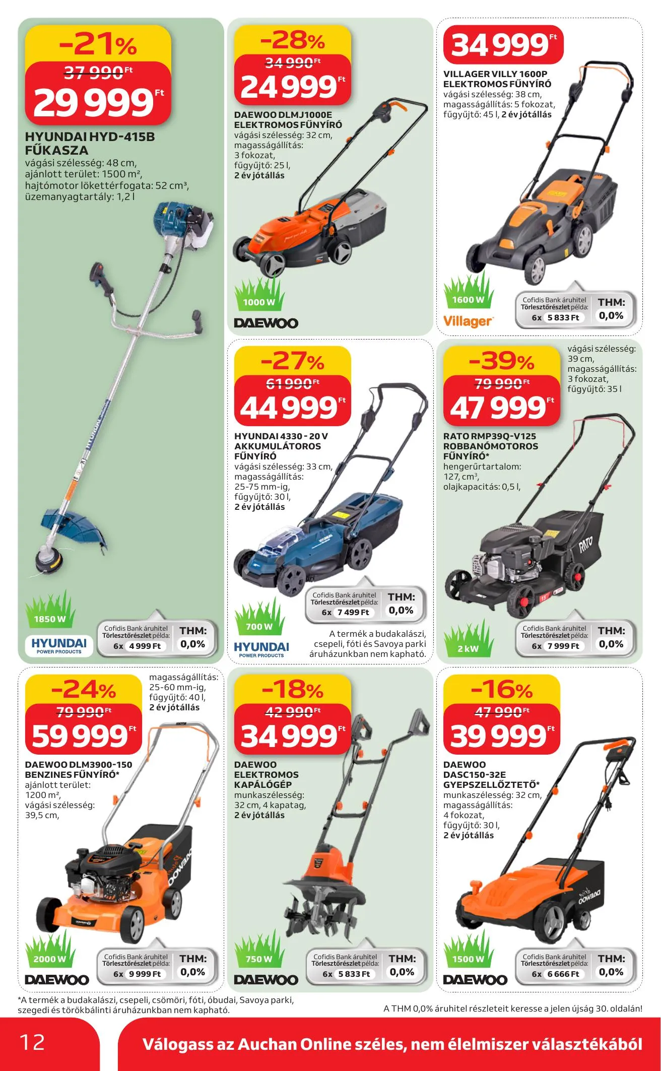 Auchan akciós újság Hipermarket Ki a szabadba 03.05–04.04 – 12. oldal