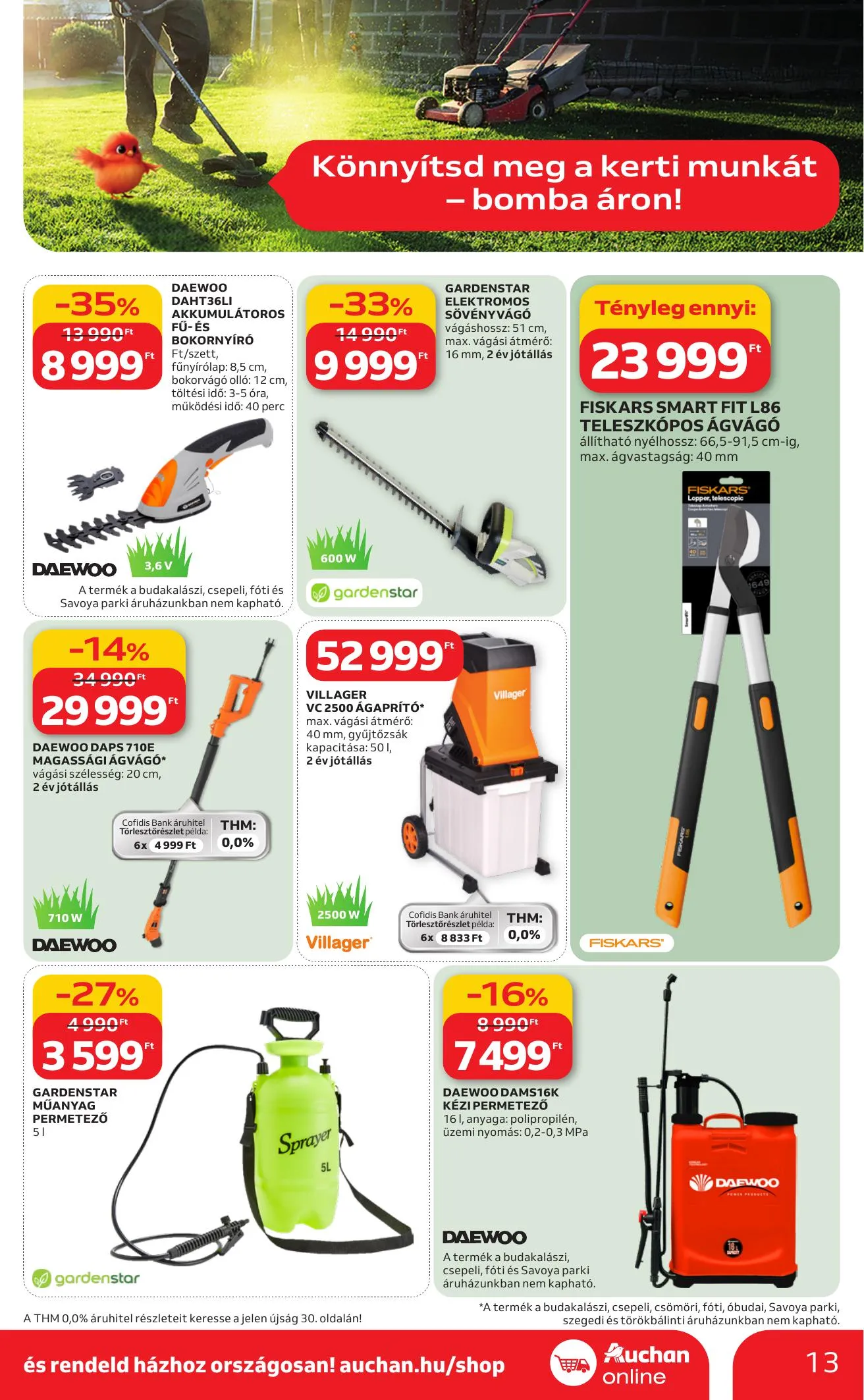 Auchan akciós újság Hipermarket Ki a szabadba 03.05–04.04 – 13. oldal