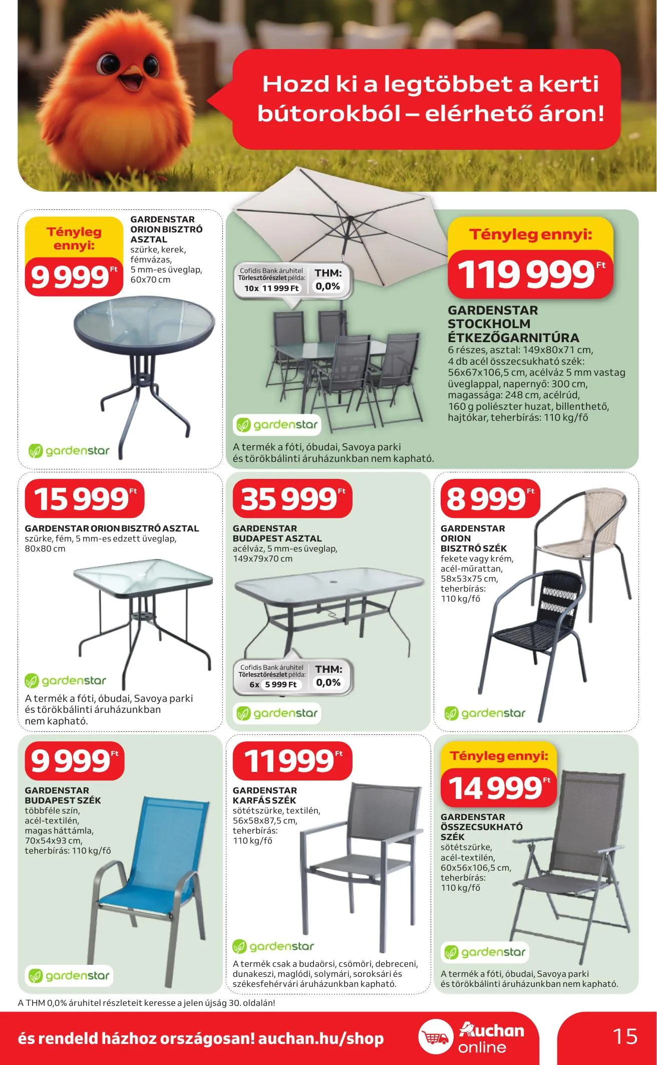 Auchan akciós újság Hipermarket Ki a szabadba 03.05–04.04 – 15. oldal