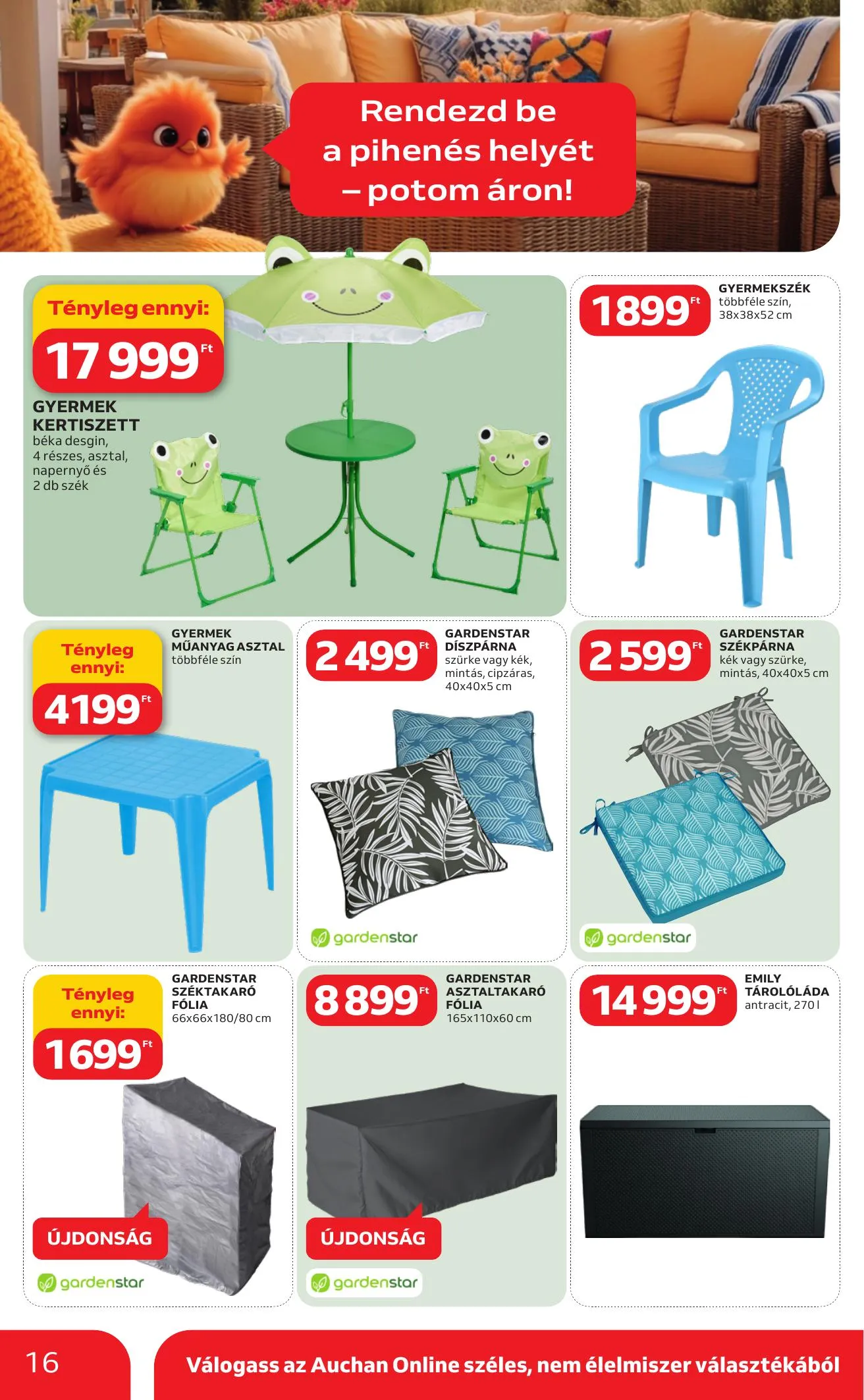 Auchan akciós újság Hipermarket Ki a szabadba 03.05–04.04 – 16. oldal