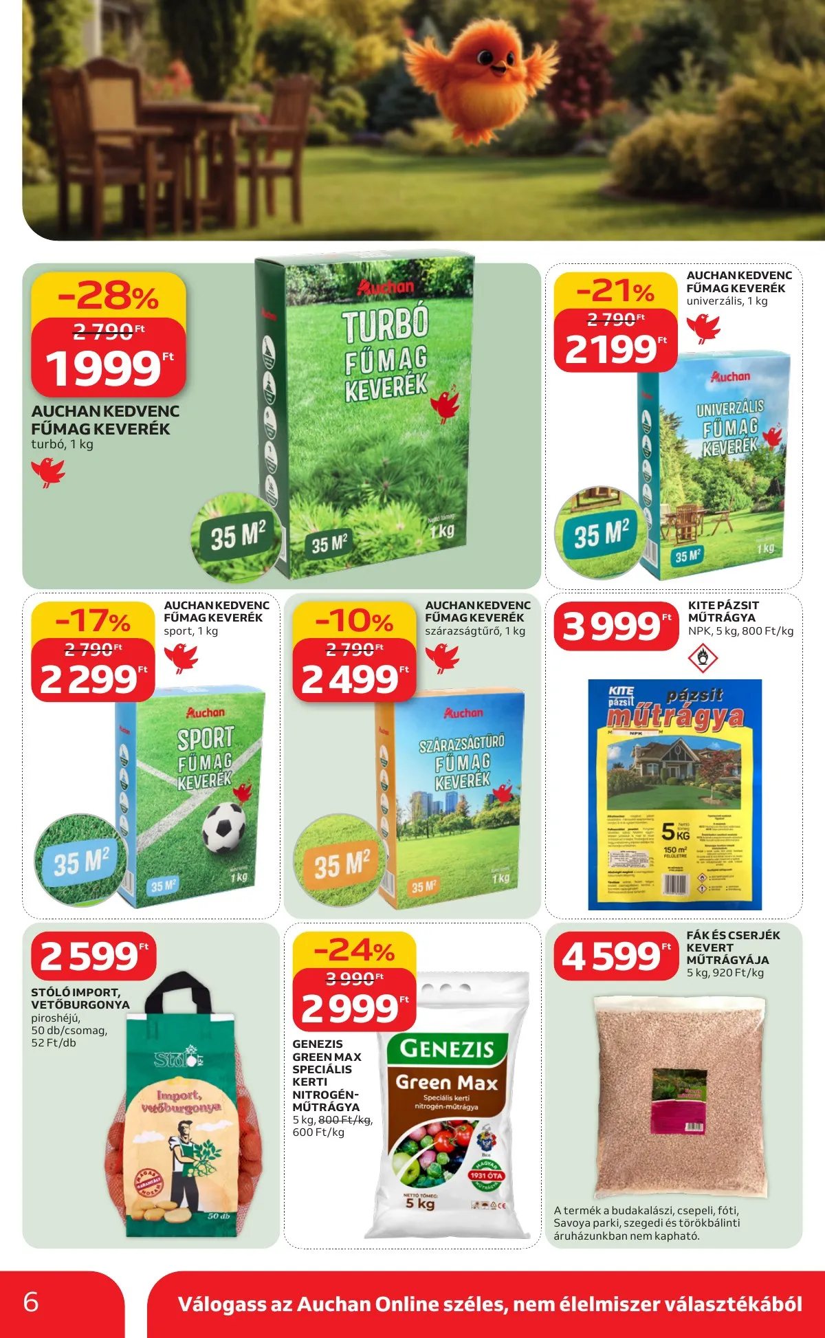 Auchan akciós újság Hipermarket Ki a szabadba 03.05–04.04 – 6. oldal
