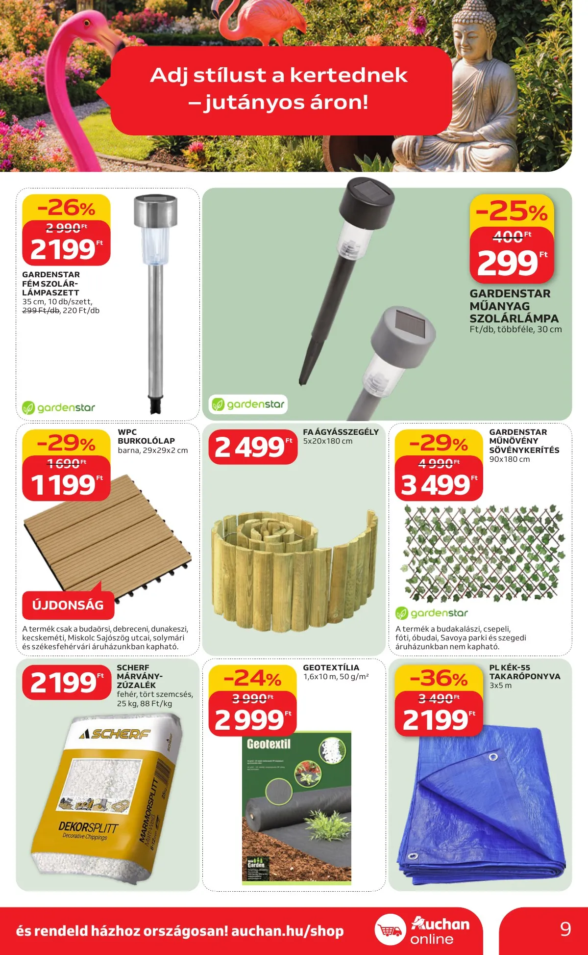 Auchan akciós újság Hipermarket Ki a szabadba 03.05–04.04 – 9. oldal