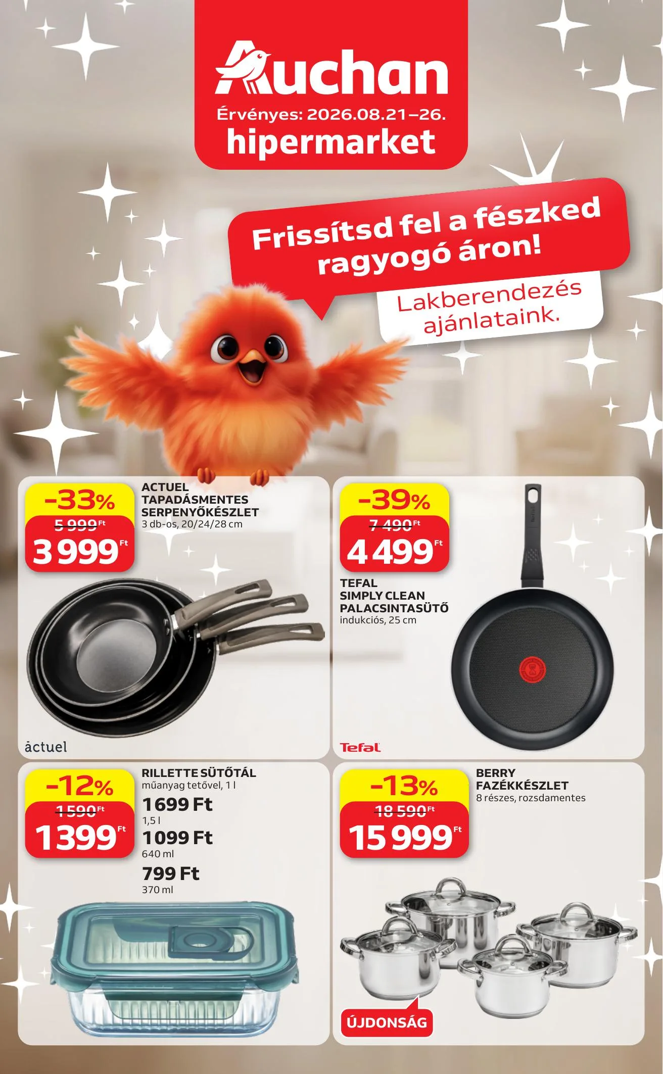 Auchan akciós újság Hipermarket Lakberendezes 08.21–08.26