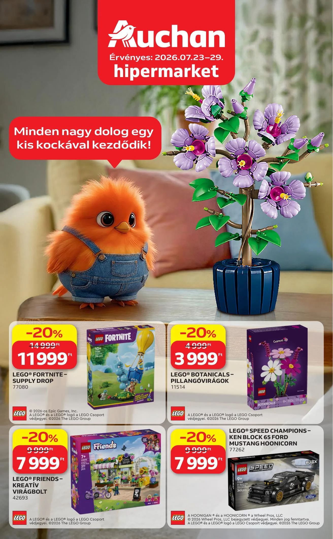 Auchan akciós újság Hipermarket Lego 07.23–07.29