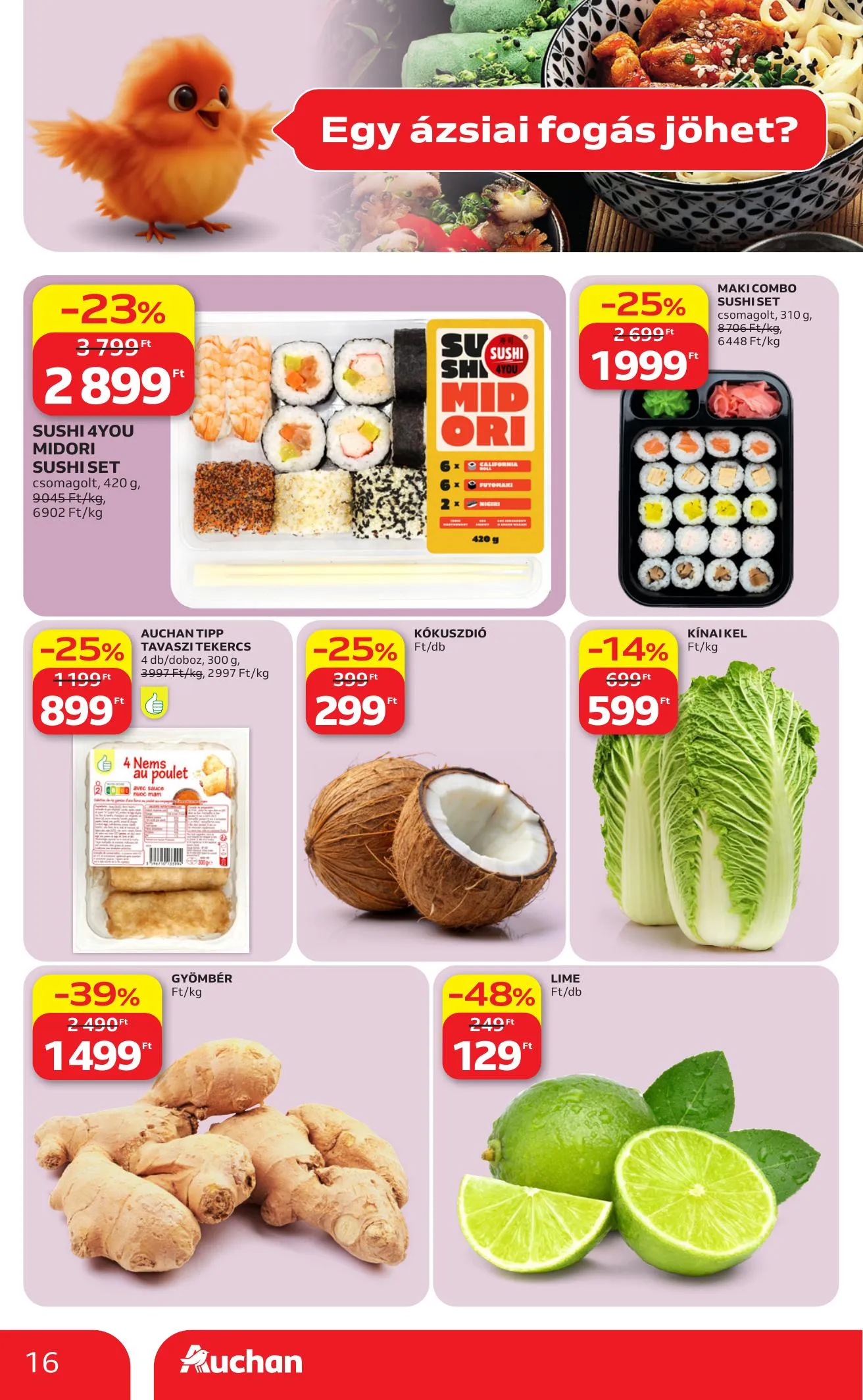 Auchan akciós újság Hipermarket Nemzetkozi konyha 05.07–05.20 – 16. oldal