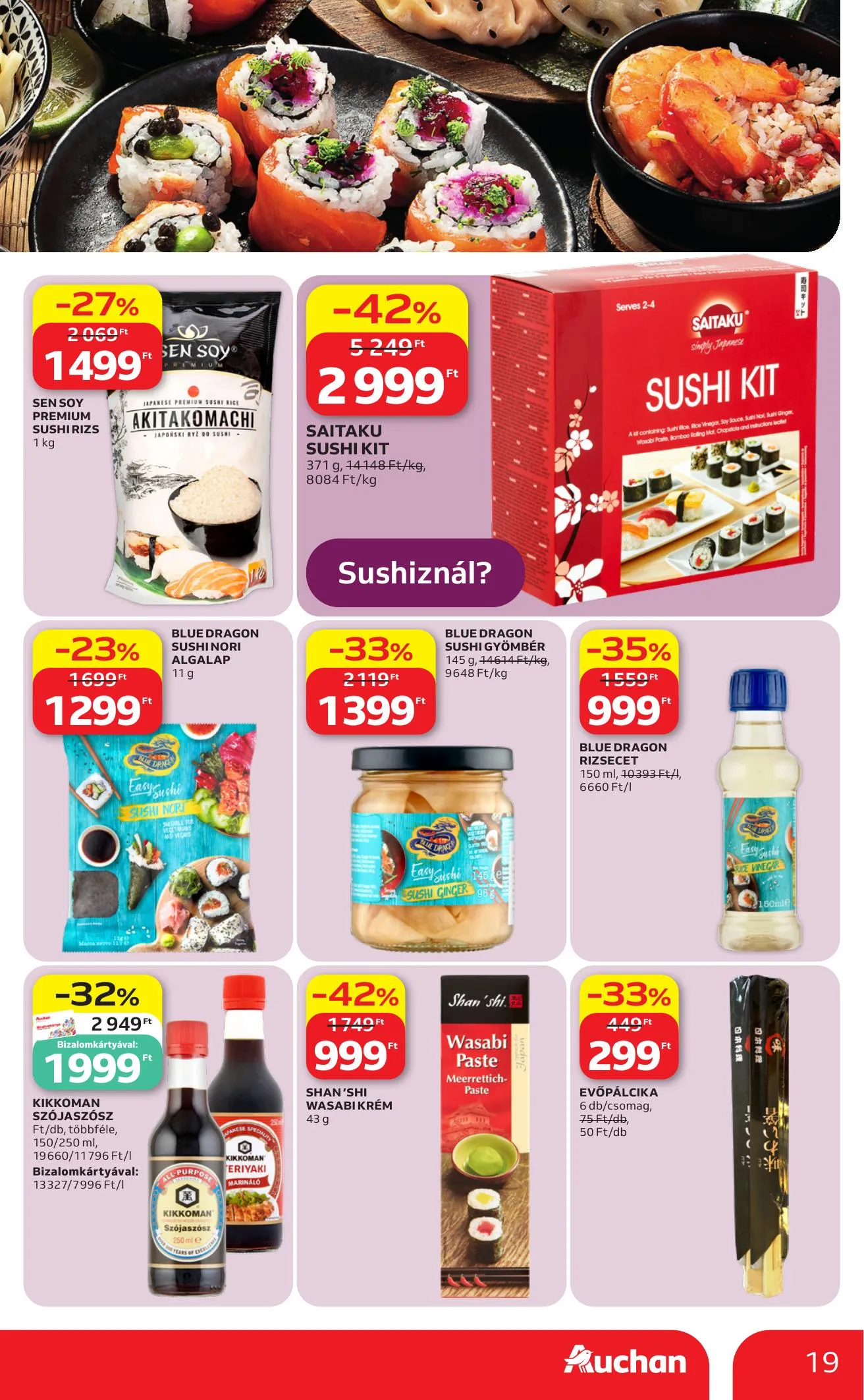Auchan akciós újság Hipermarket Nemzetkozi konyha 05.07–05.20 – 19. oldal