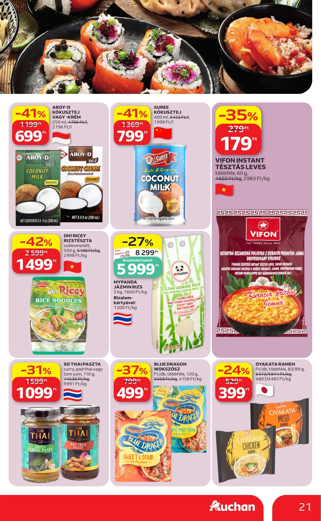 Auchan akciós újság Hipermarket Nemzetkozi konyha 05.07–05.20 – 21. oldal
