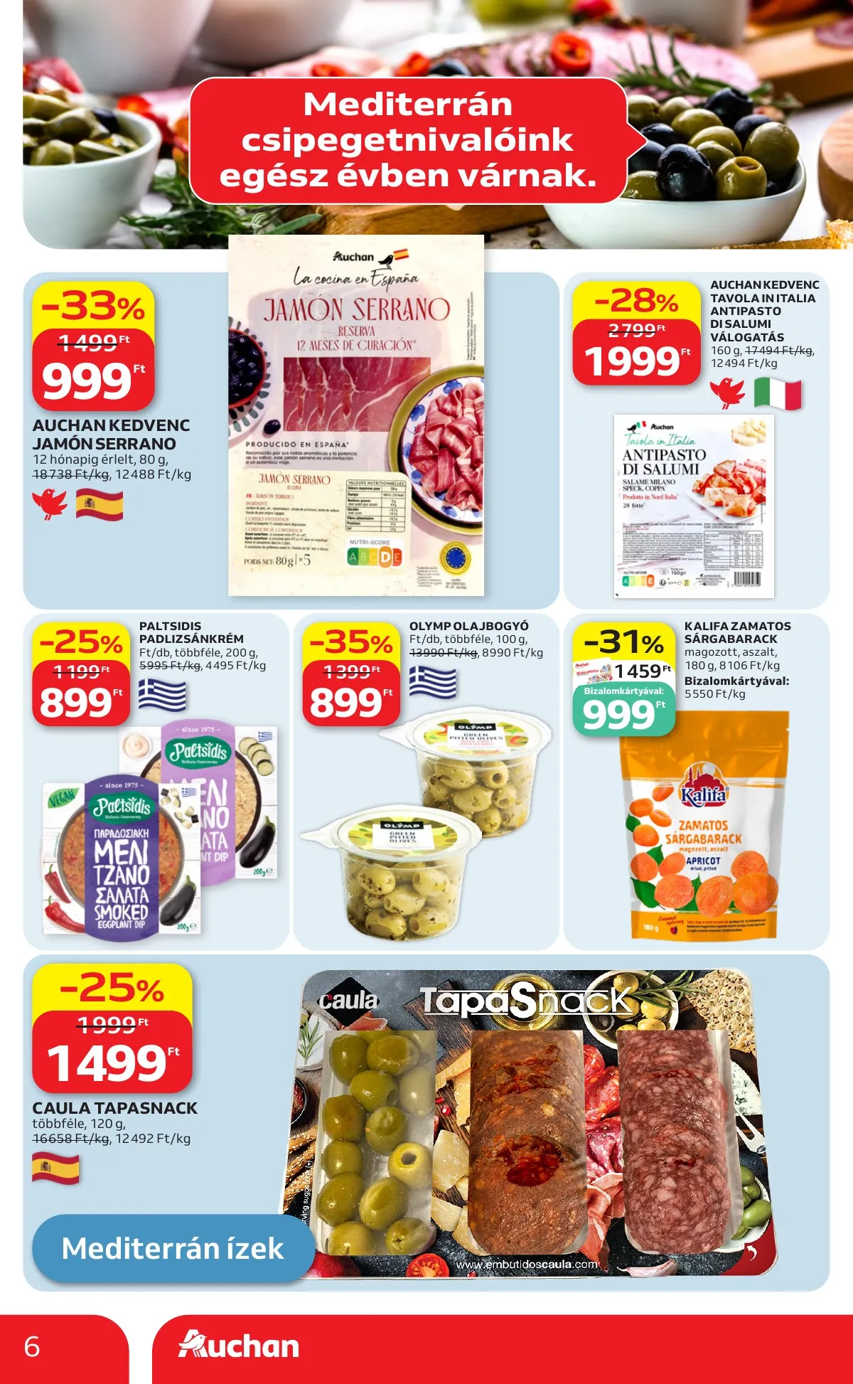 Auchan akciós újság Hipermarket Nemzetkozi konyha 05.07–05.20 – 6. oldal