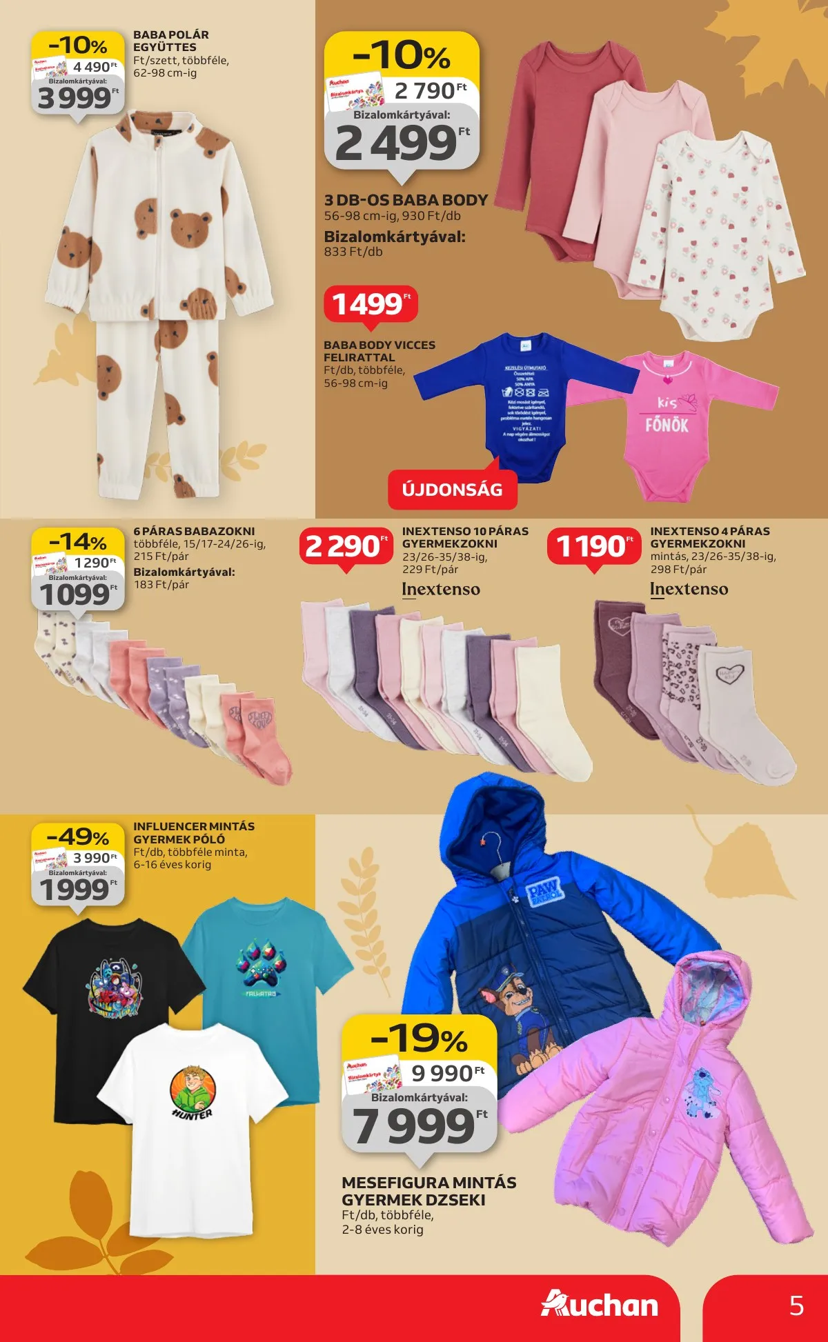 Auchan akciós újság Hipermarket őszi ruhazat 10.30–11.26 – 5. oldal