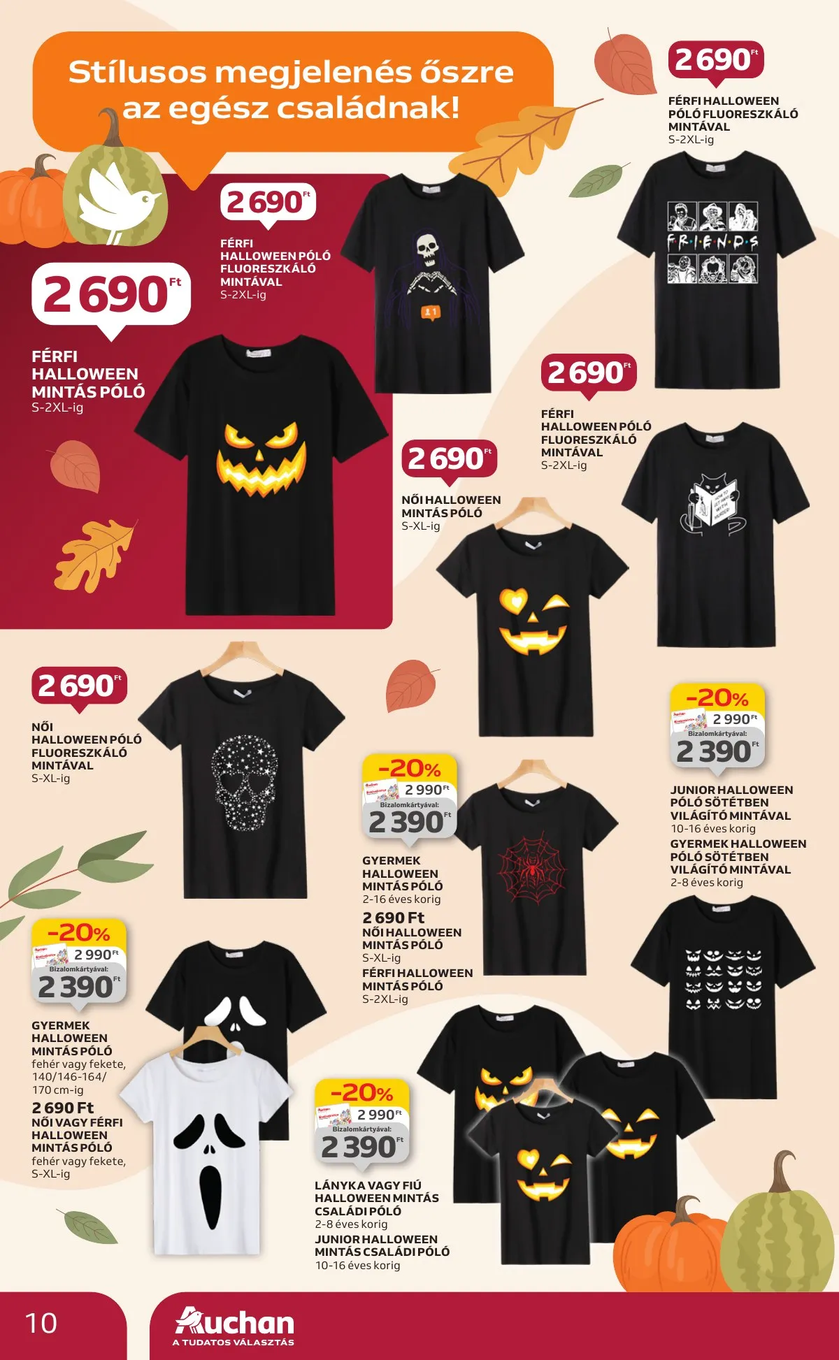 Auchan akciós újság Hipermarket őszi textil 10.03–10.22 – 10. oldal
