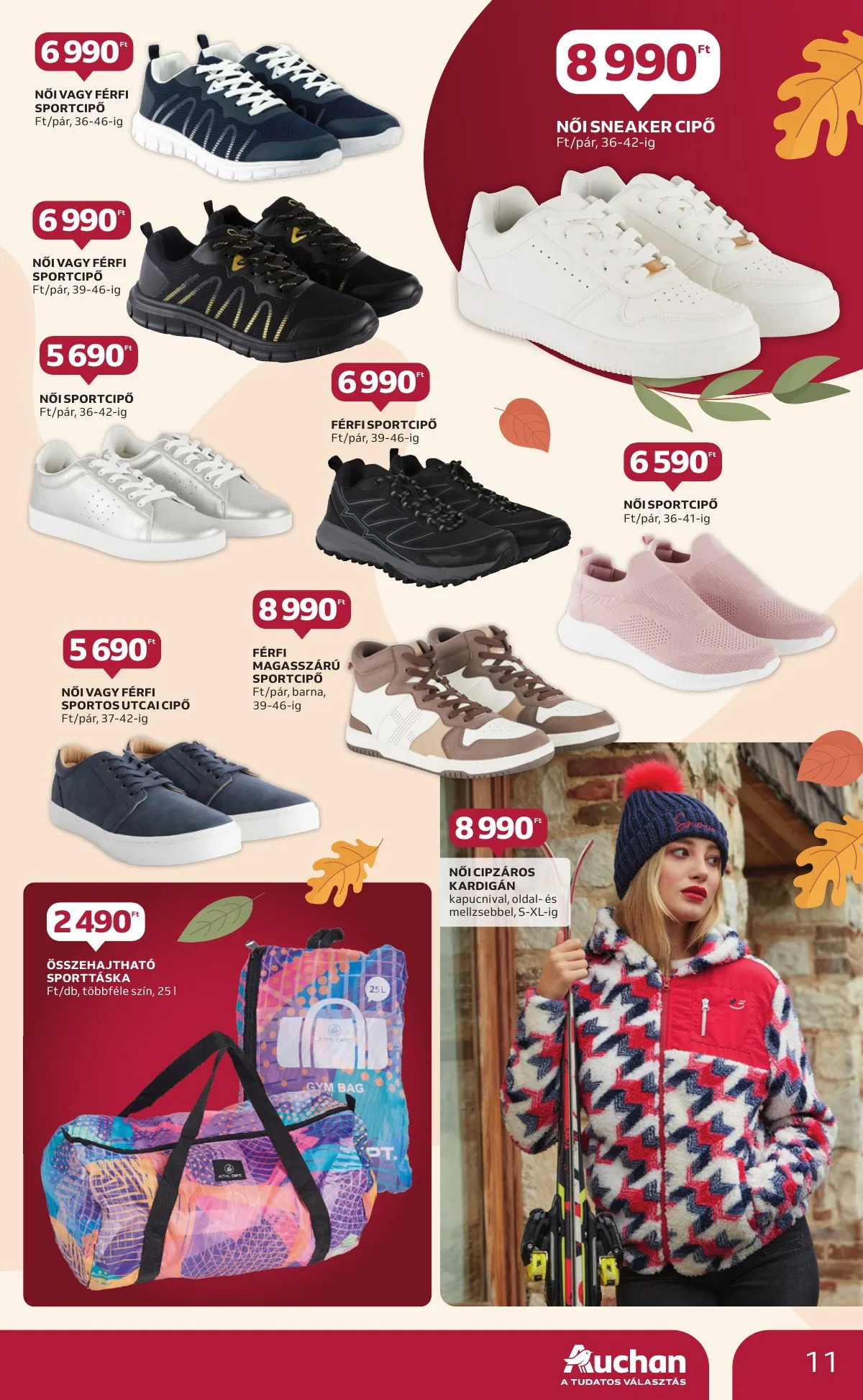 Auchan akciós újság Hipermarket őszi textil 10.03–10.22 – 11. oldal