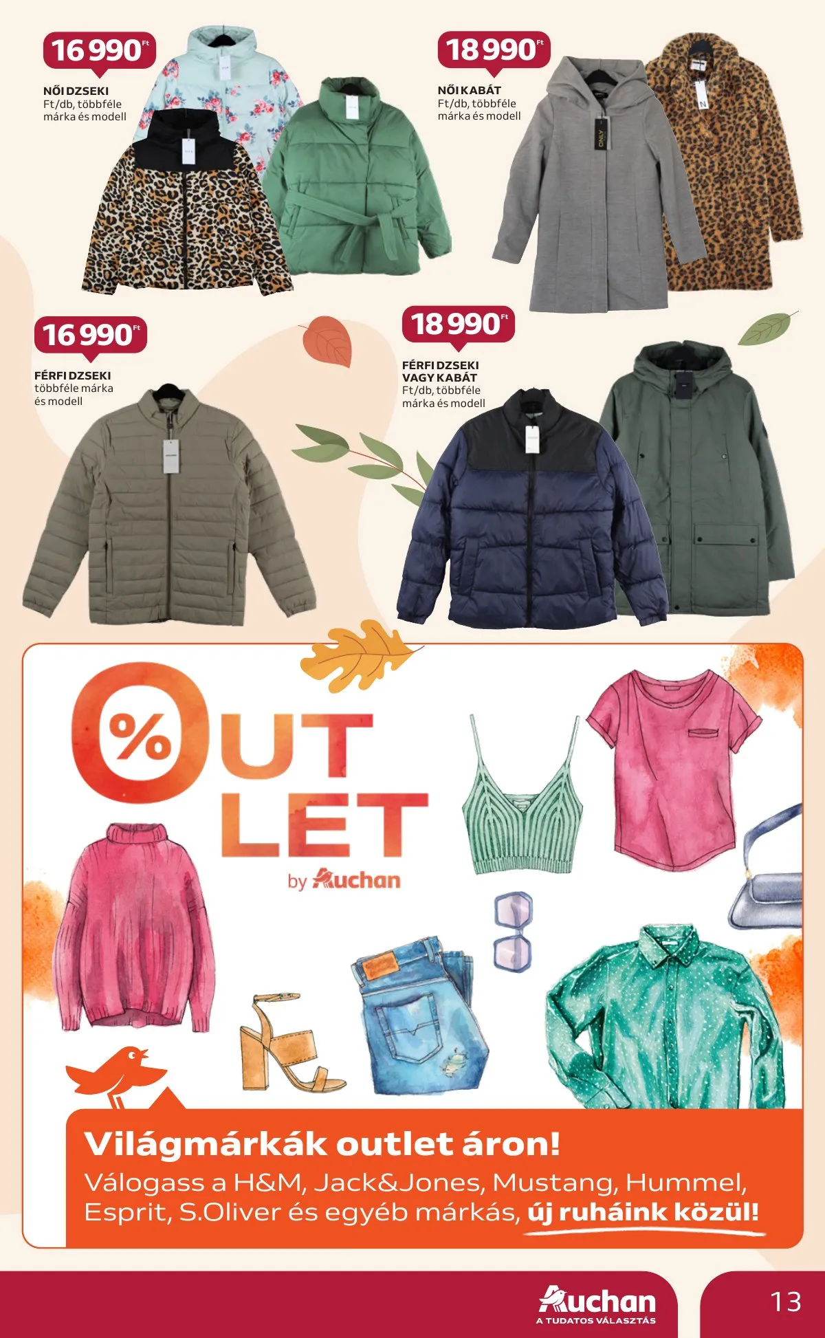 Auchan akciós újság Hipermarket őszi textil 10.03–10.22 – 13. oldal