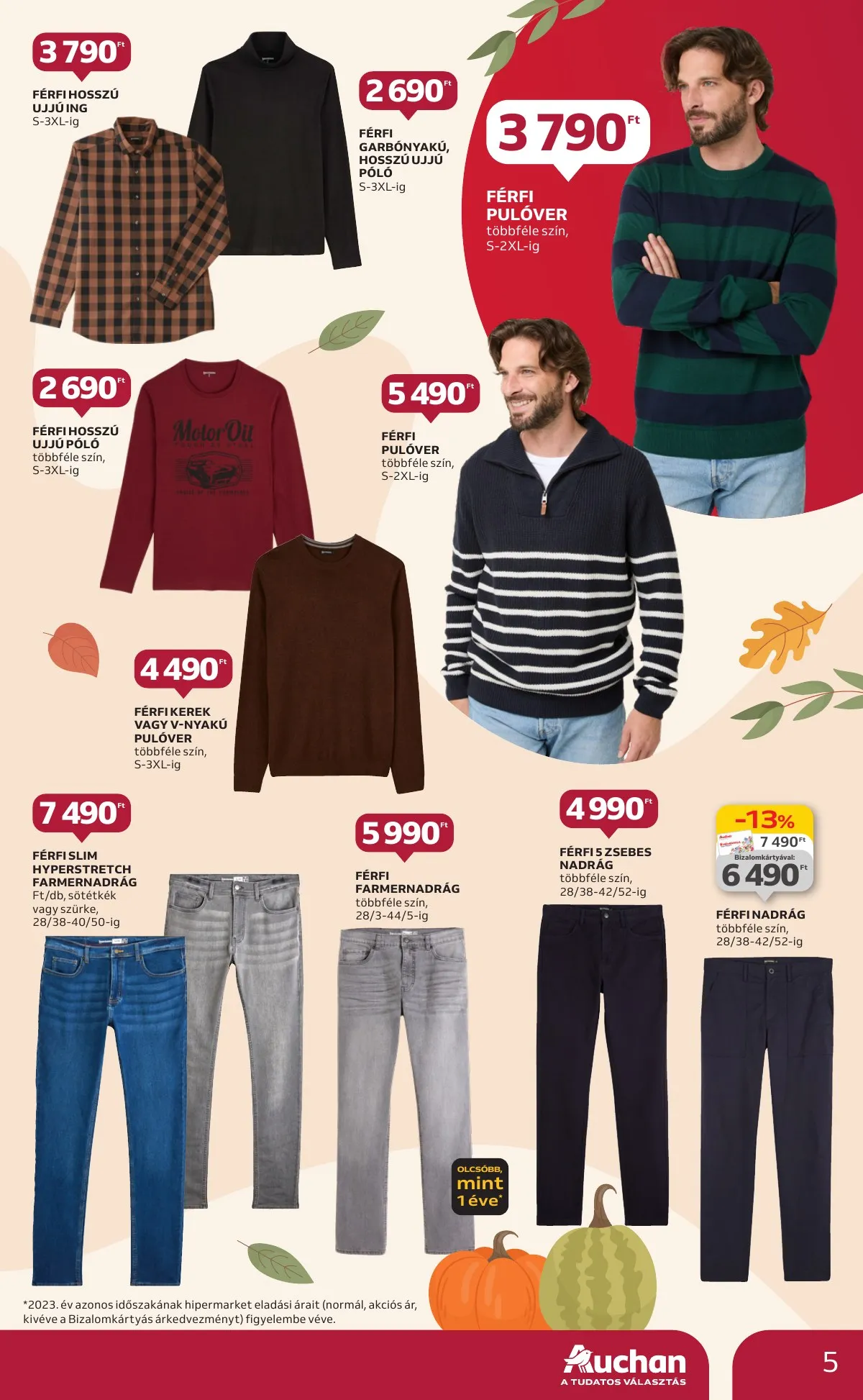 Auchan akciós újság Hipermarket őszi textil 10.03–10.22 – 5. oldal