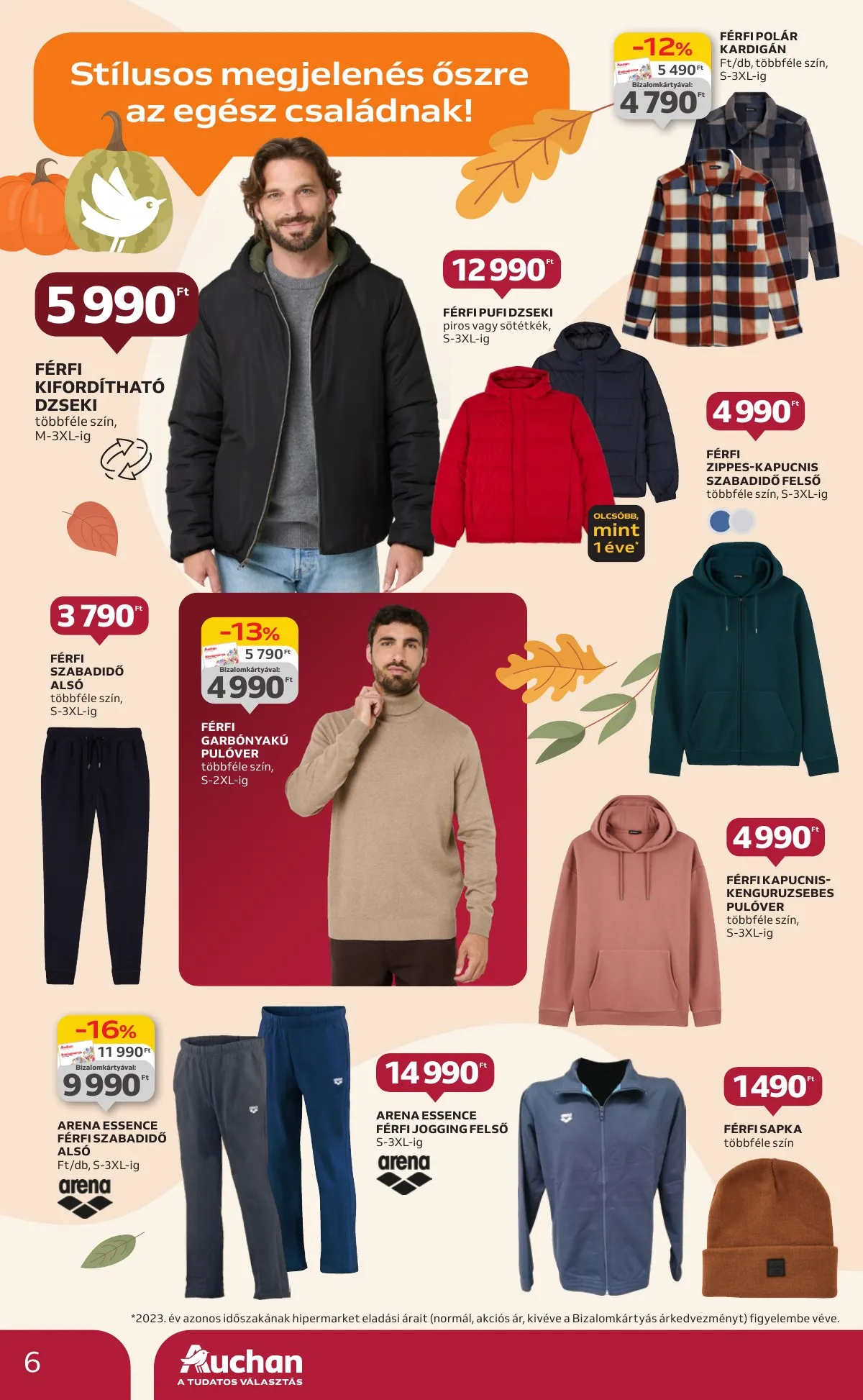 Auchan akciós újság Hipermarket őszi textil 10.03–10.22 – 6. oldal