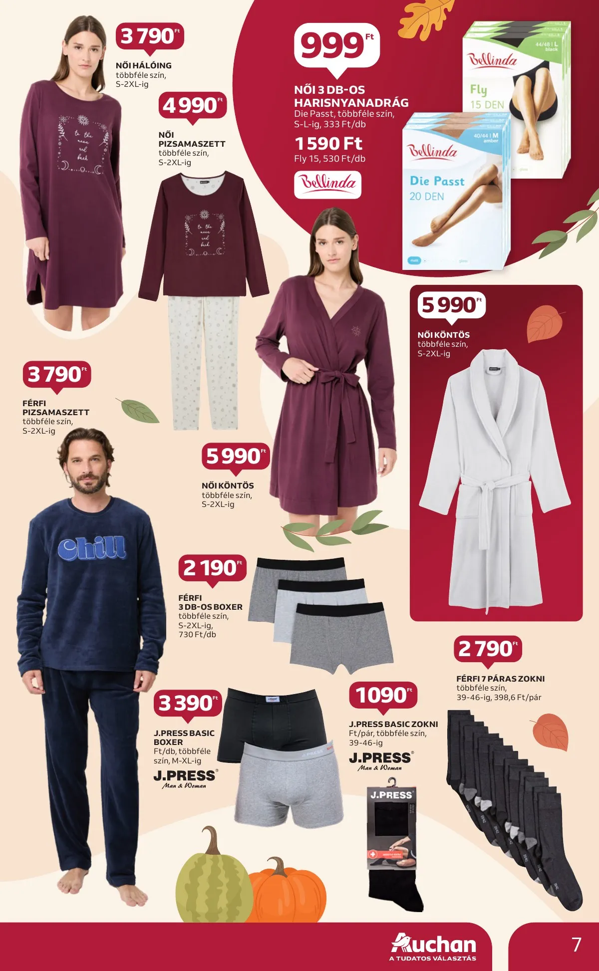 Auchan akciós újság Hipermarket őszi textil 10.03–10.22 – 7. oldal