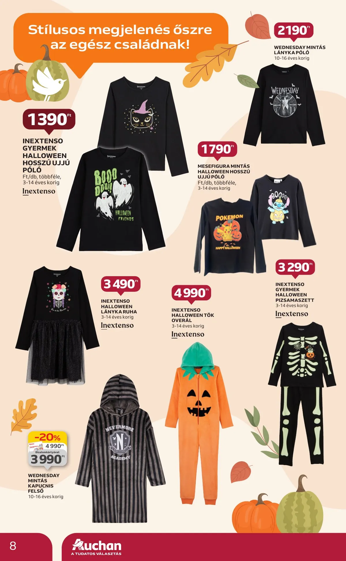 Auchan akciós újság Hipermarket őszi textil 10.03–10.22 – 8. oldal