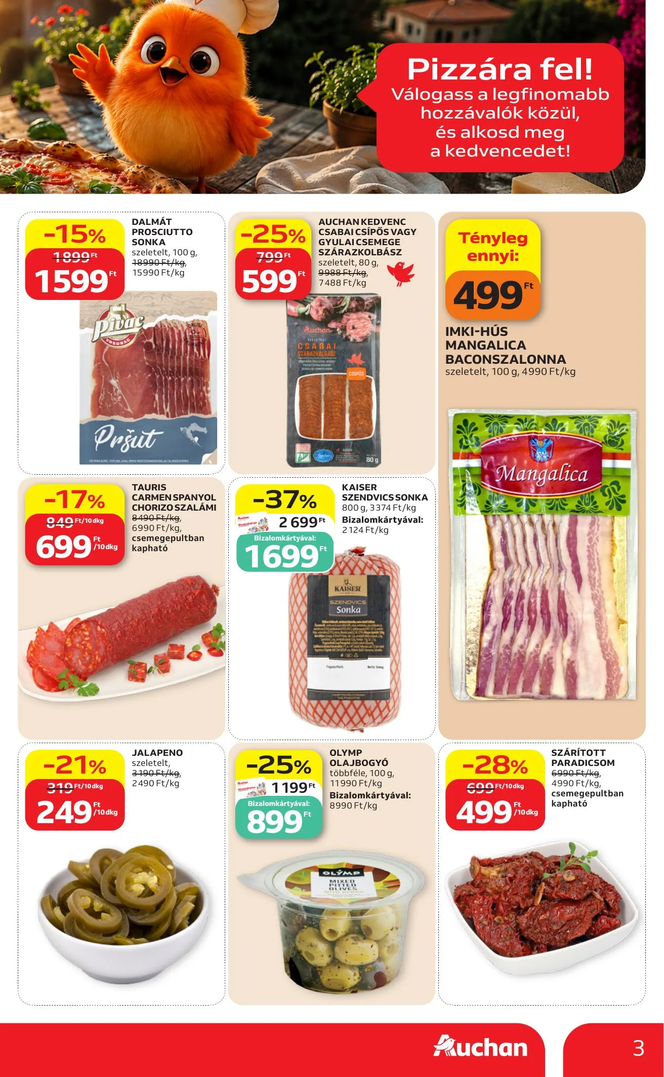 Auchan akciós újság Hipermarket pizza parbaj 07.09–07.15 – 3. oldal