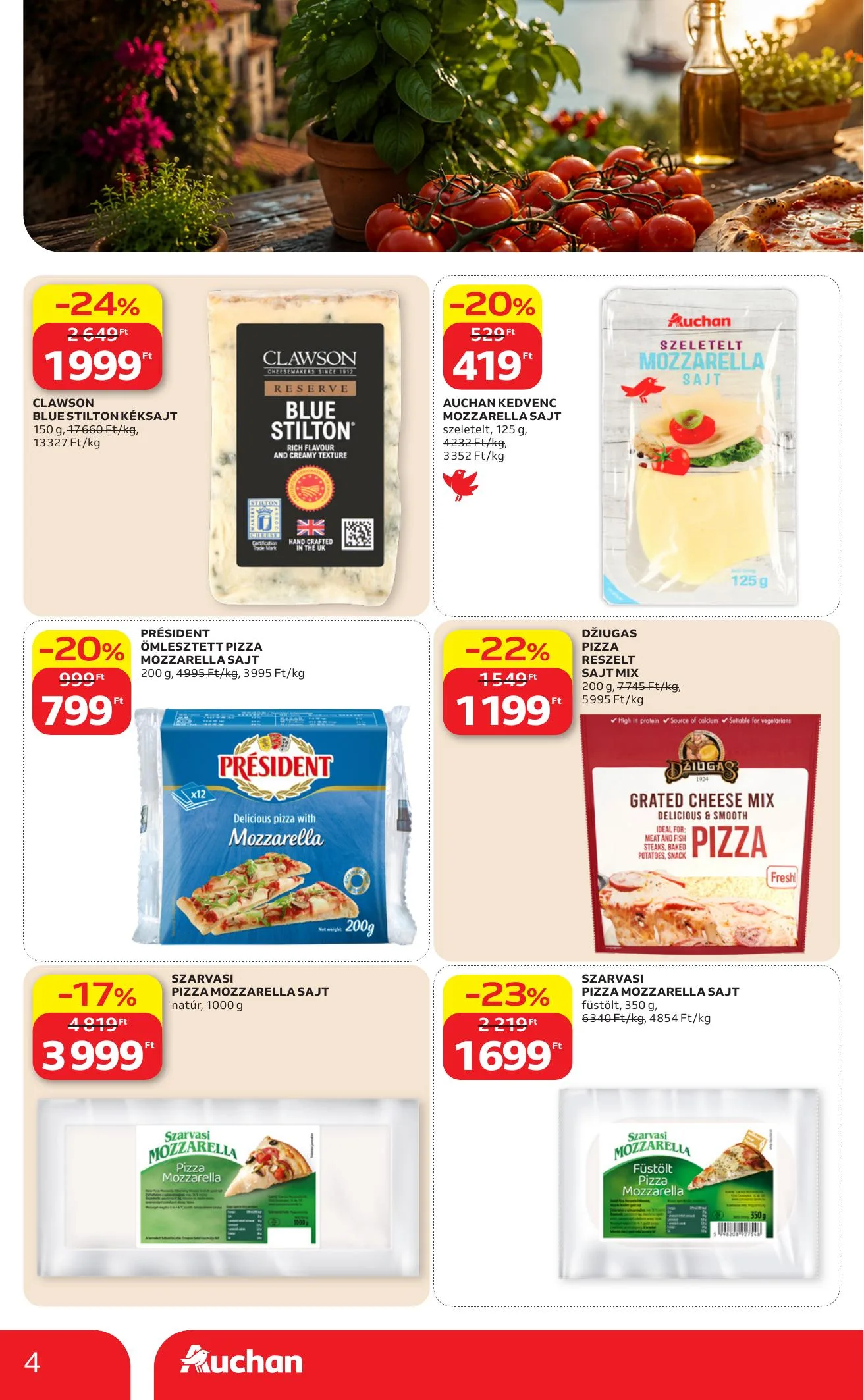 Auchan akciós újság Hipermarket pizza parbaj 07.09–07.15 – 4. oldal