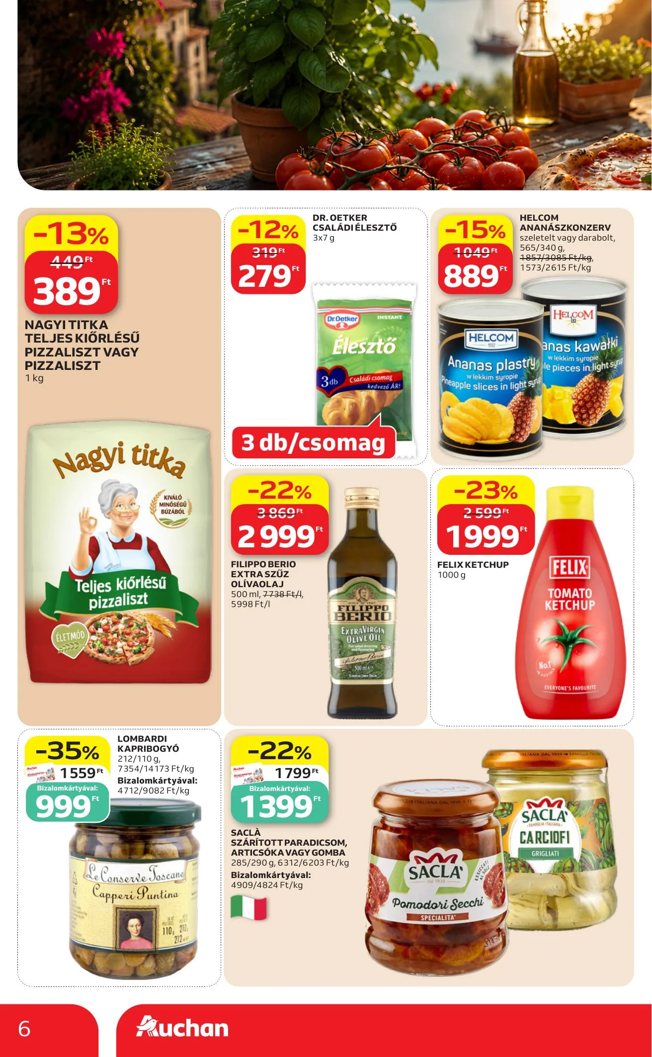 Auchan akciós újság Hipermarket pizza parbaj 07.09–07.15 – 6. oldal