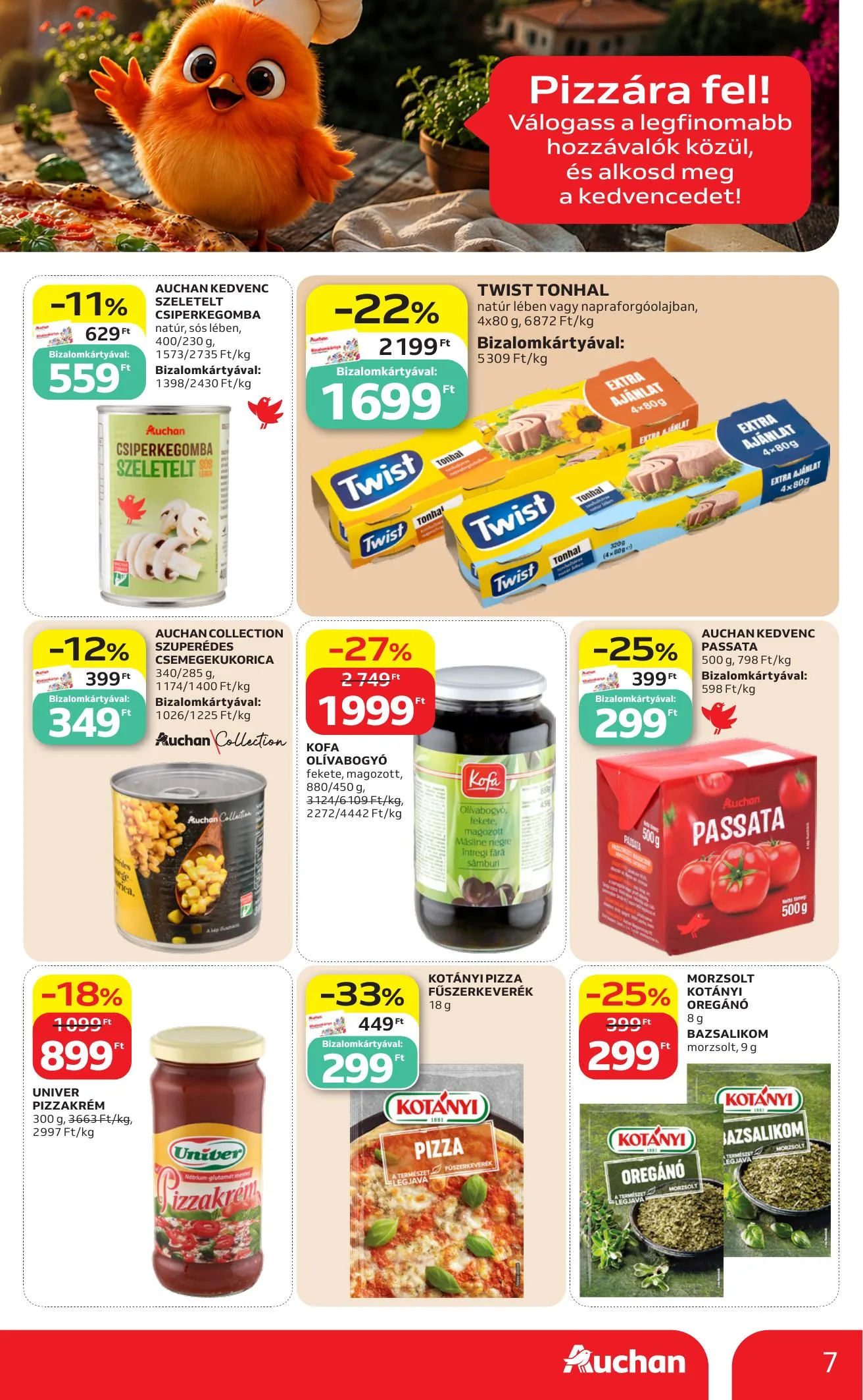Auchan akciós újság Hipermarket pizza parbaj 07.09–07.15 – 7. oldal