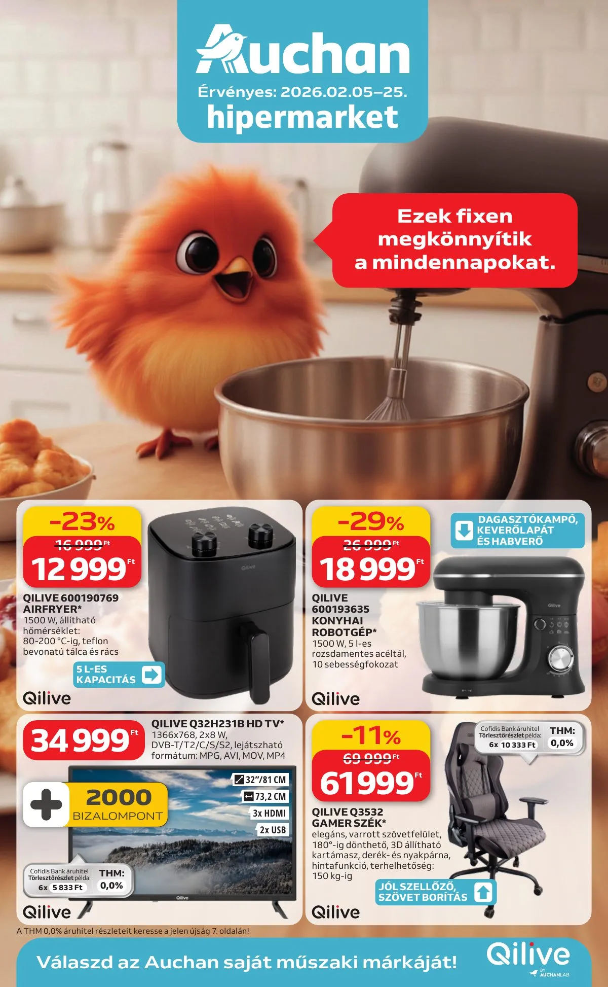 Auchan akciós újság Hipermarket Qilive 02.05–02.25