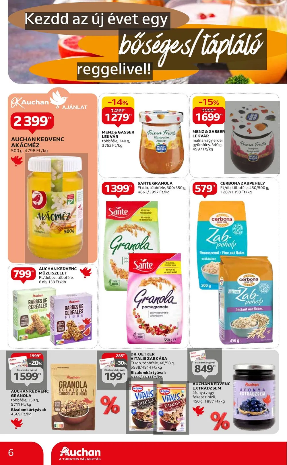 Auchan akciós újság Hipermarket reggeli és farsang 01.18–01.31 – 6. oldal
