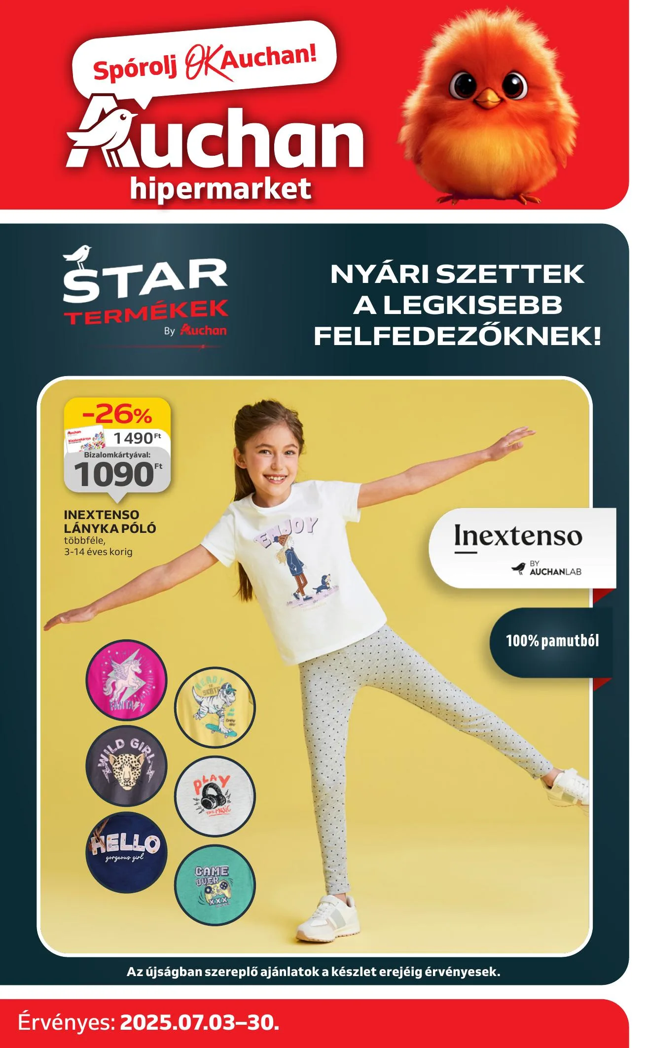 Auchan akciós újság Hipermarket Ruhazat 07.01–07.30