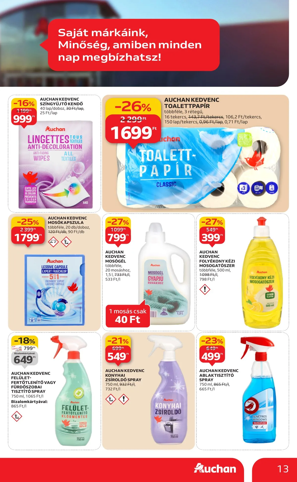 Auchan akciós újság Hipermarket Sajat markas 01.22–02.04 – 13. oldal