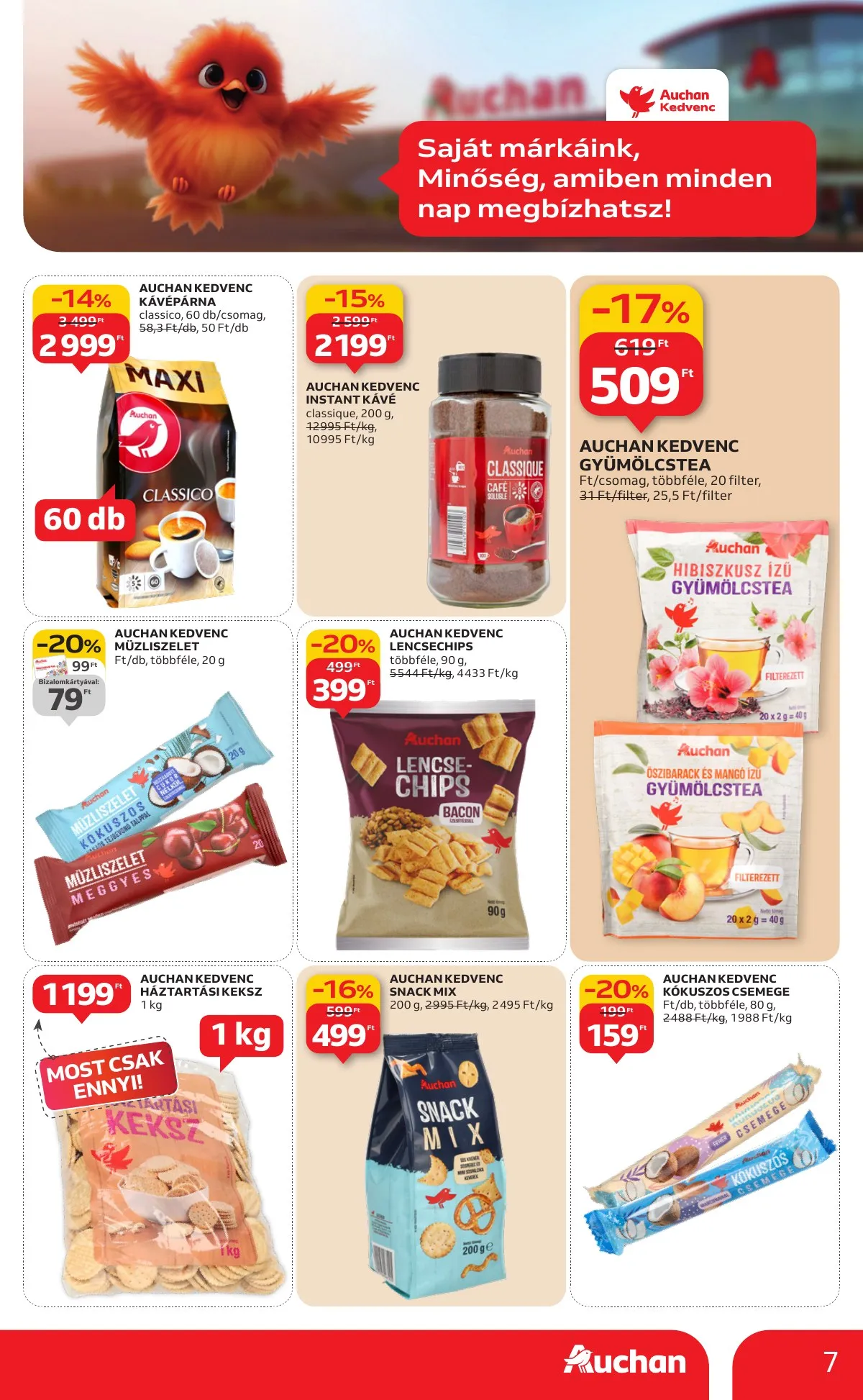 Auchan akciós újság Hipermarket Sajat markas 01.22–02.04 – 7. oldal