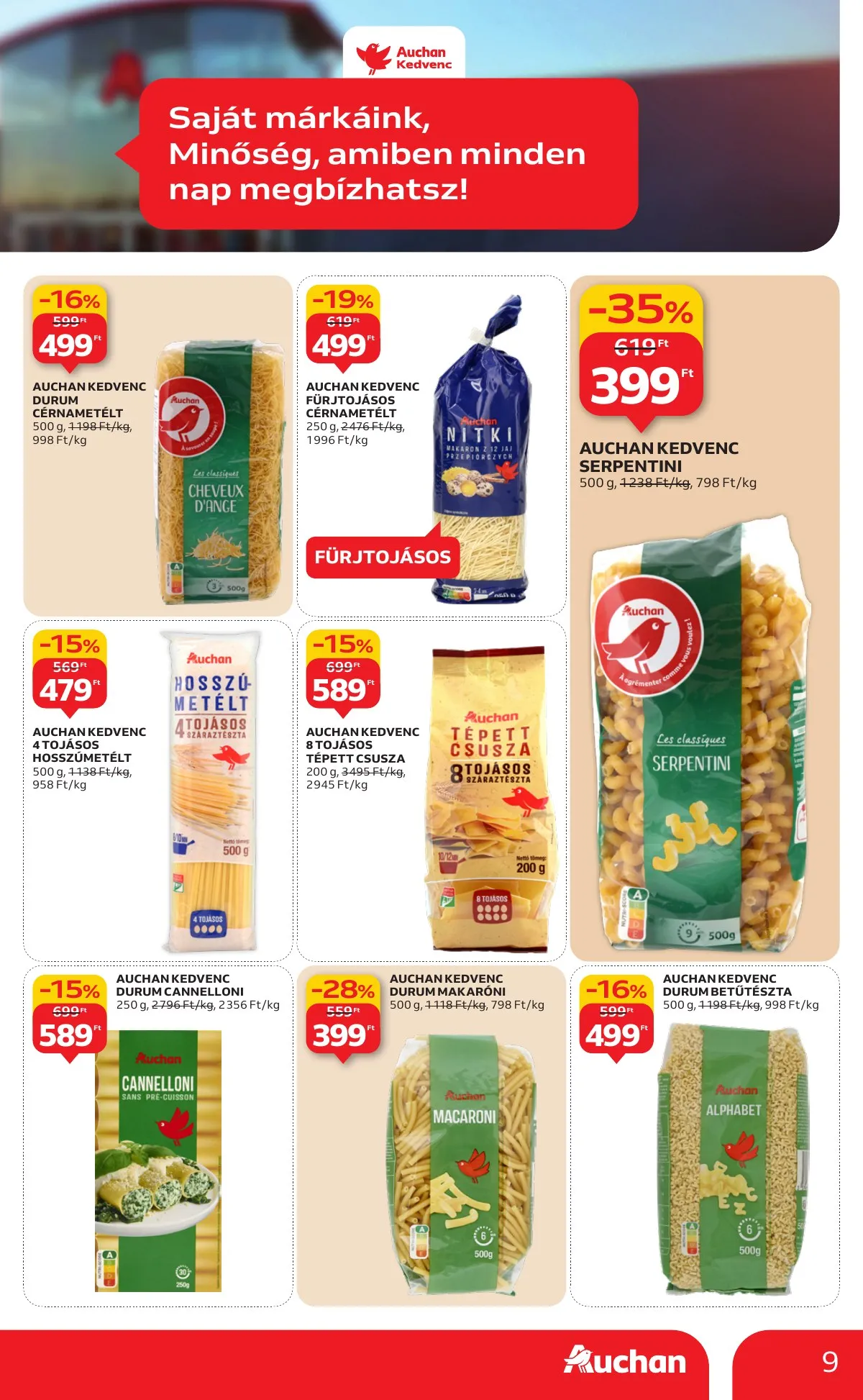 Auchan akciós újság Hipermarket Sajat markas 01.22–02.04 – 9. oldal