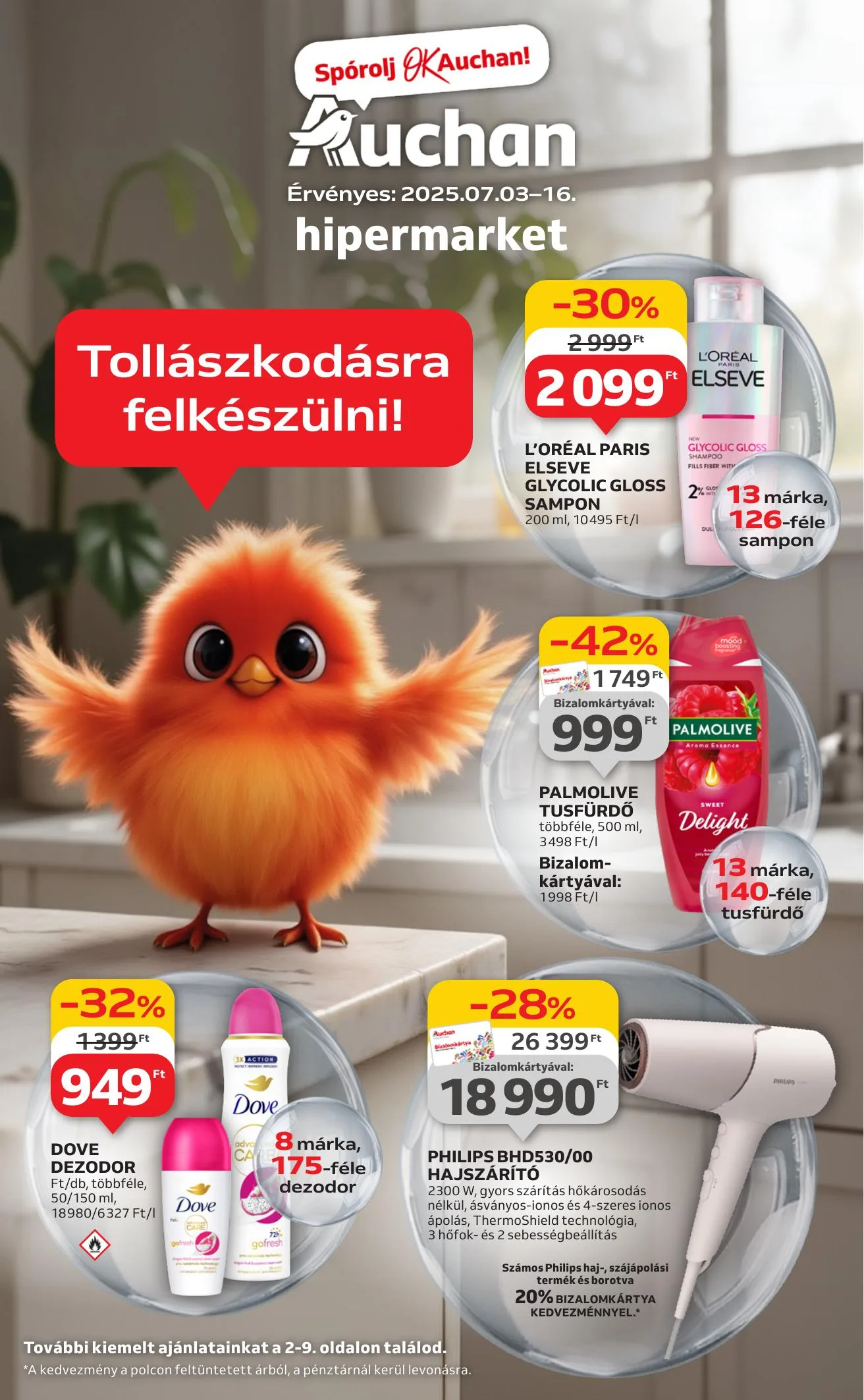 Auchan akciós újság Hipermarket szépség Apolas 07.03–07.16