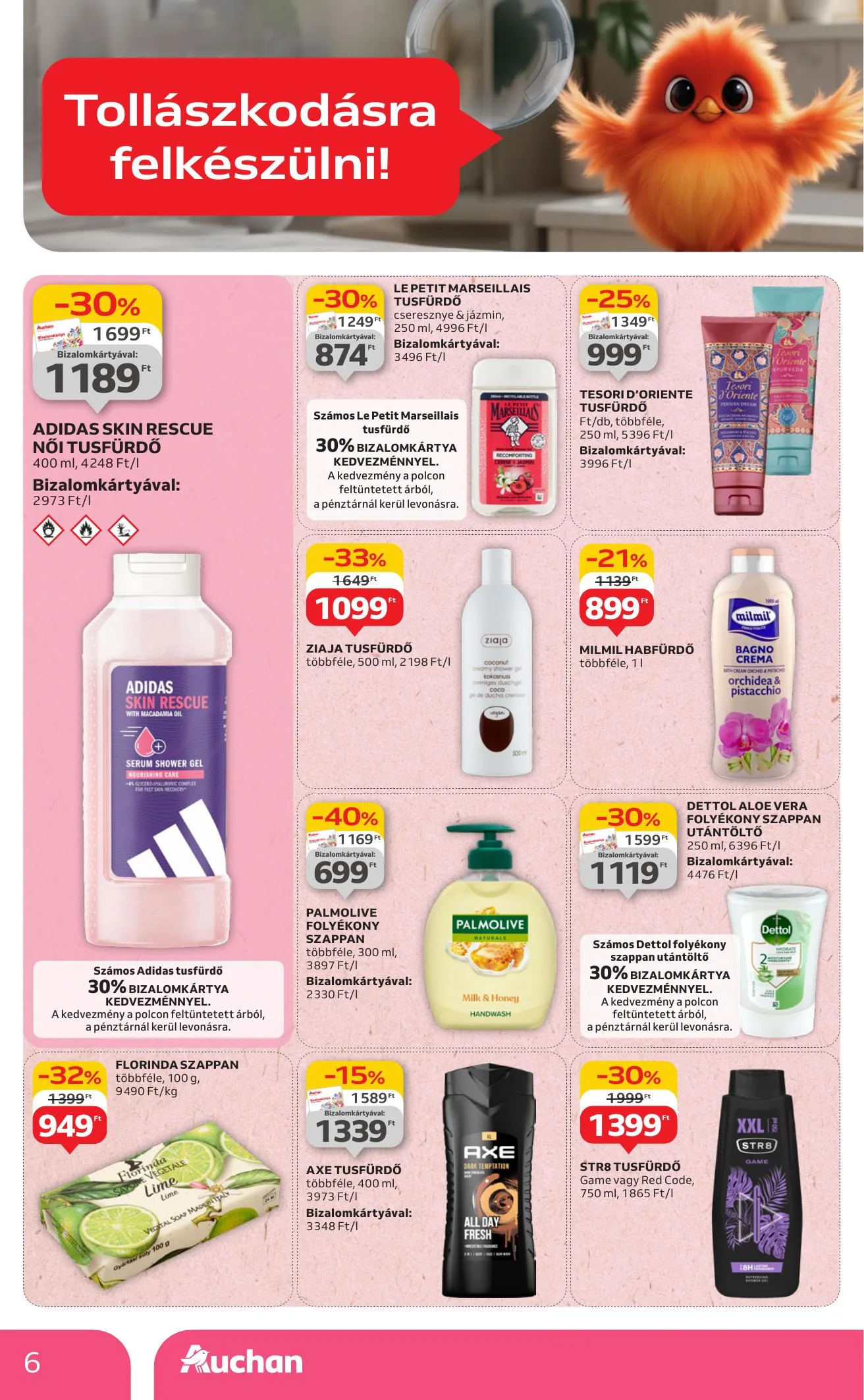 Auchan akciós újság Hipermarket szépség Apolas 07.03–07.16 – 6. oldal